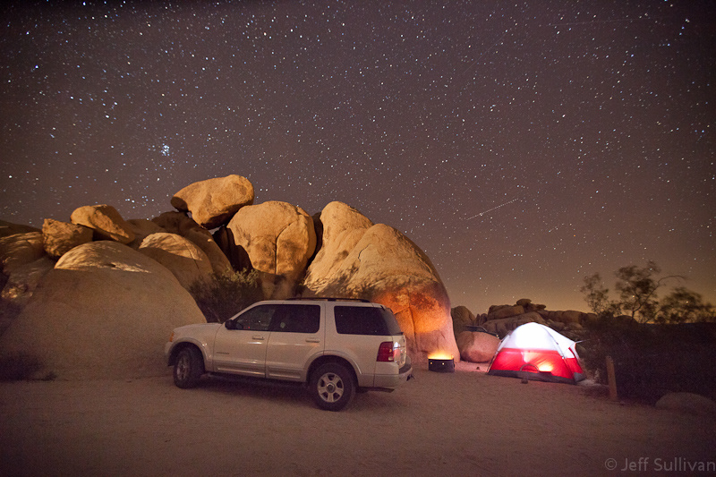 This campground offers reasonably dark night skies for night photography.