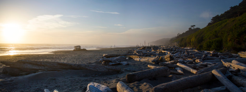 Sunset on the beach.