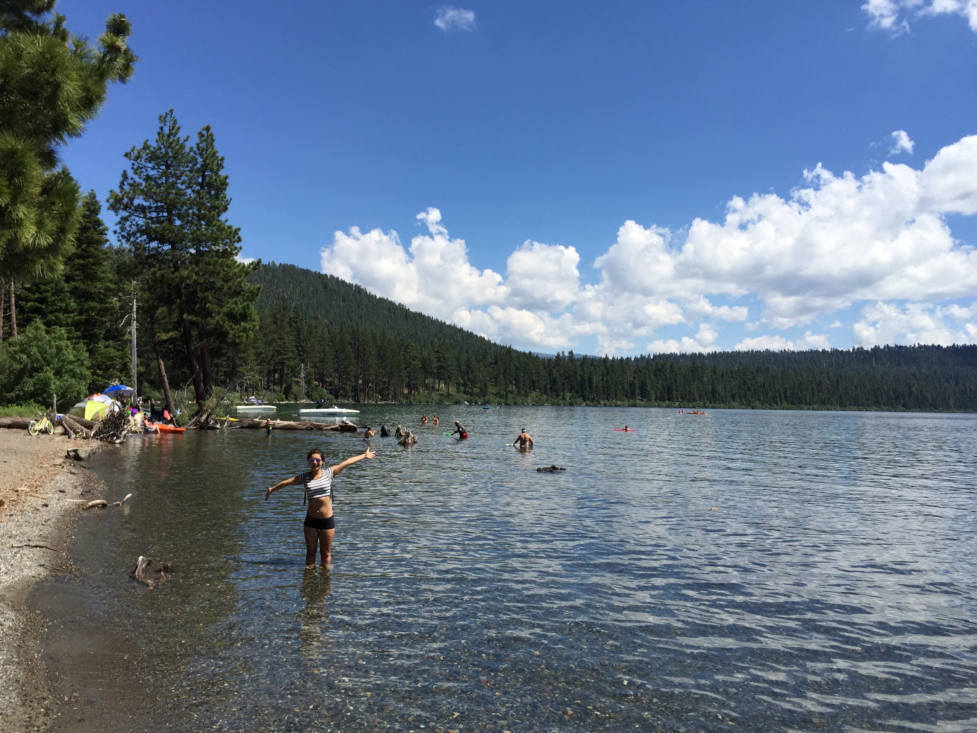 The shore at Fallen Leaf Lake. 5 min walk from our campsite on the opposite side of the campground. 