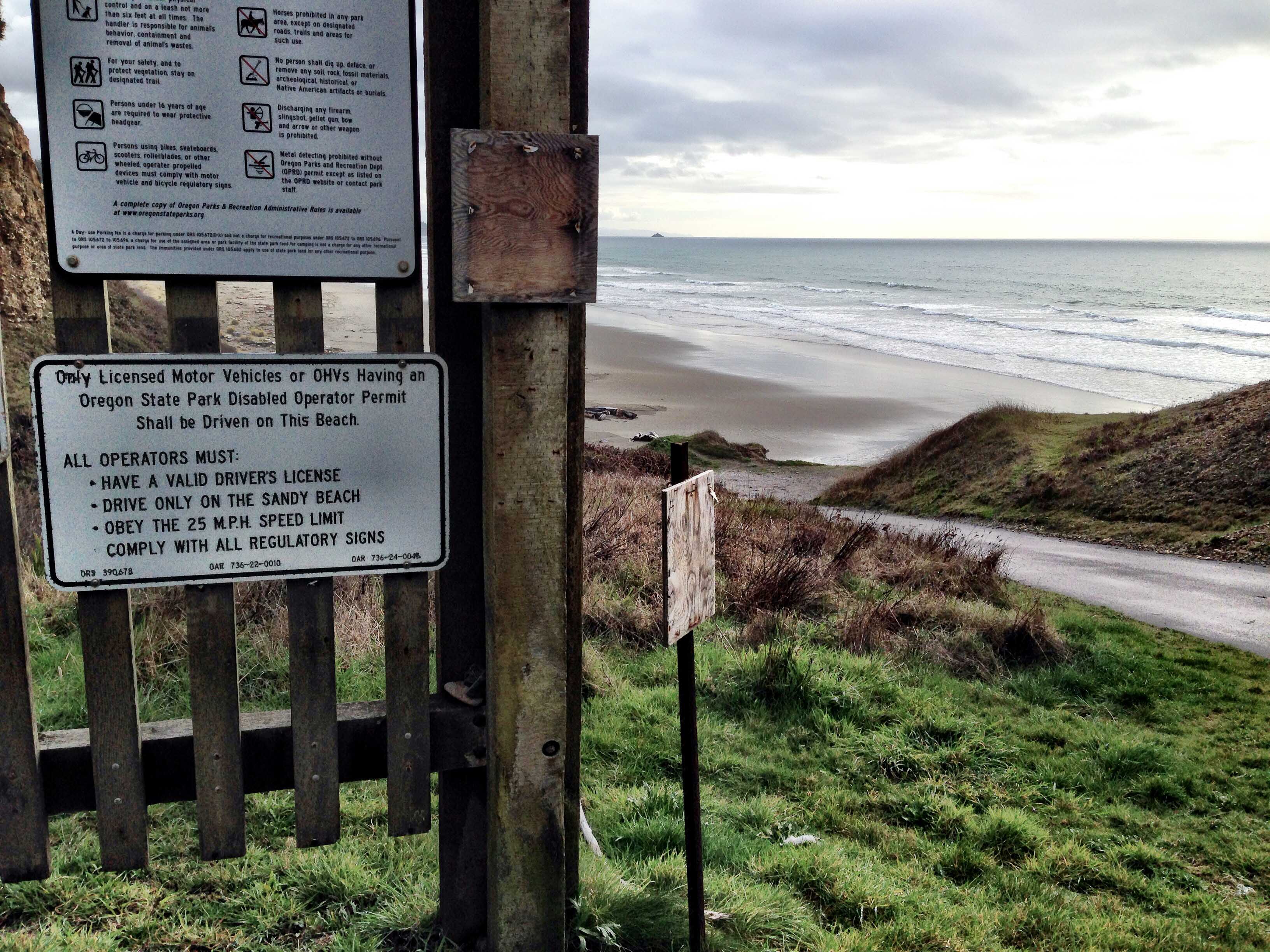 You can drive down to and on the beach, with proper vehicle