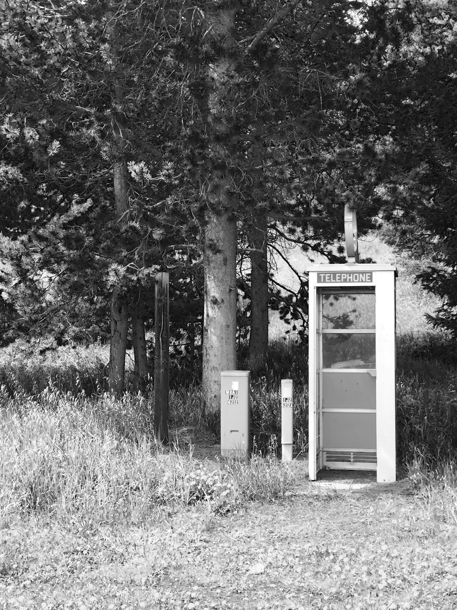Retro phone booth right in the campground!