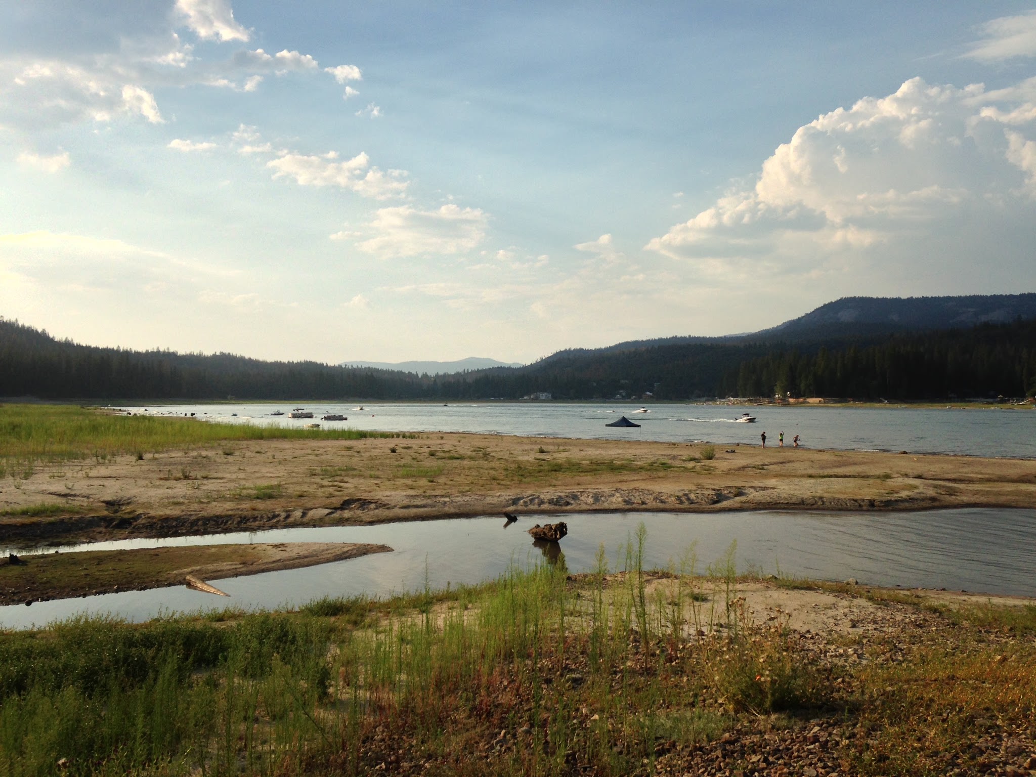 The lake is unfortunately very low.