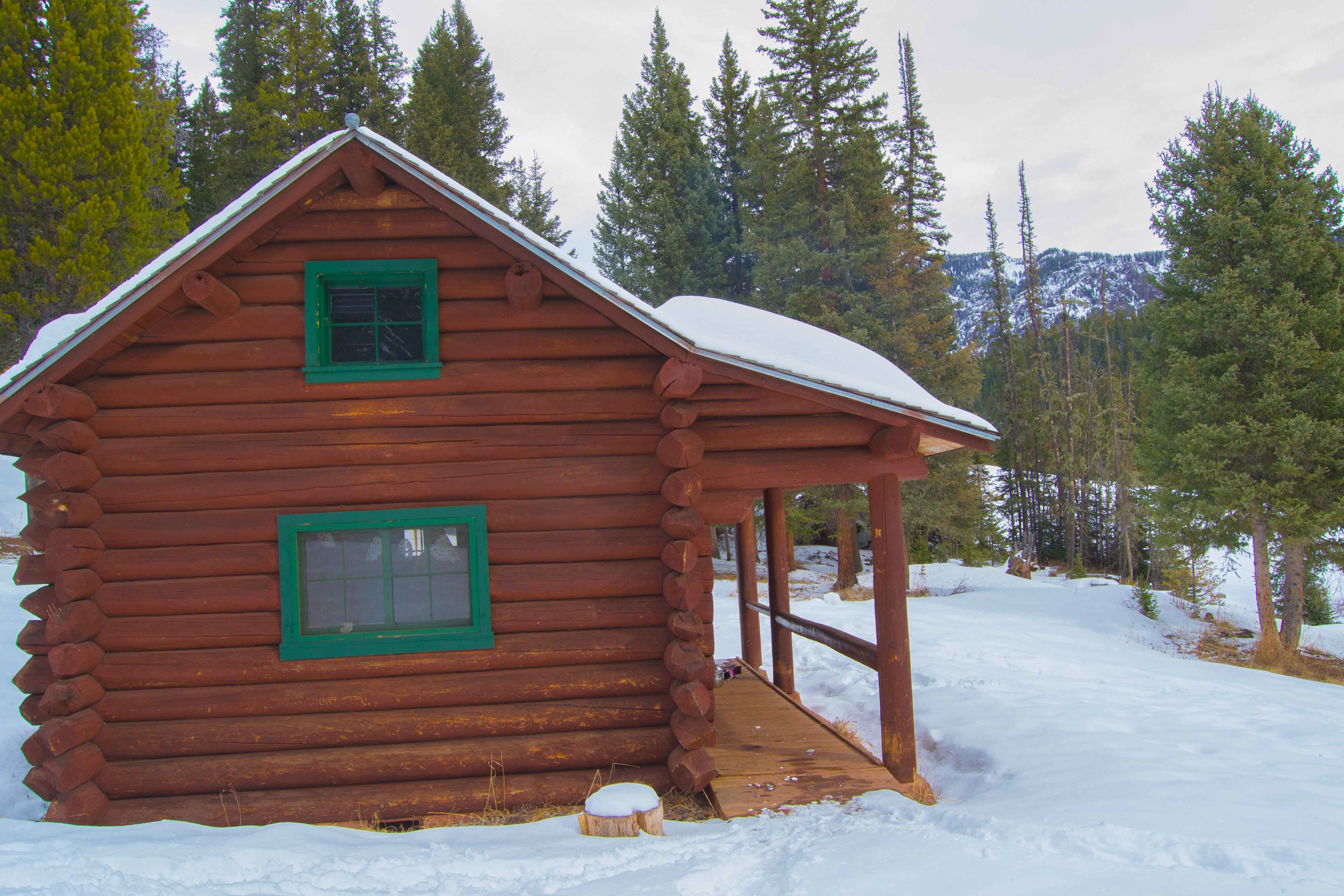 Window Rock cabin in February. Ski out the door. Ice climbing a few miles down the road. 