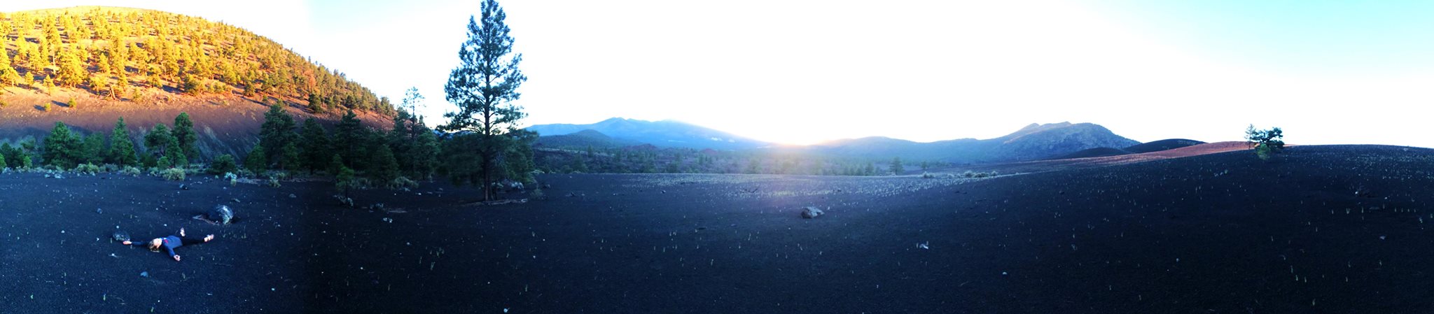 Right outside the campground, a lava field made for silent, painted Arizona sunsets.
