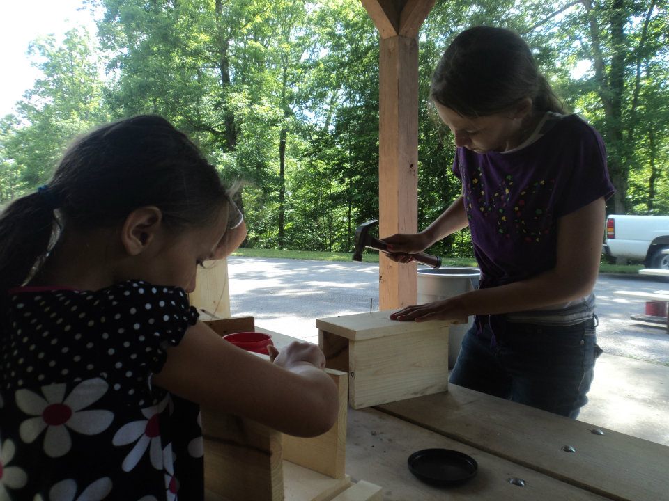 Building bluebird houses-ranger program
