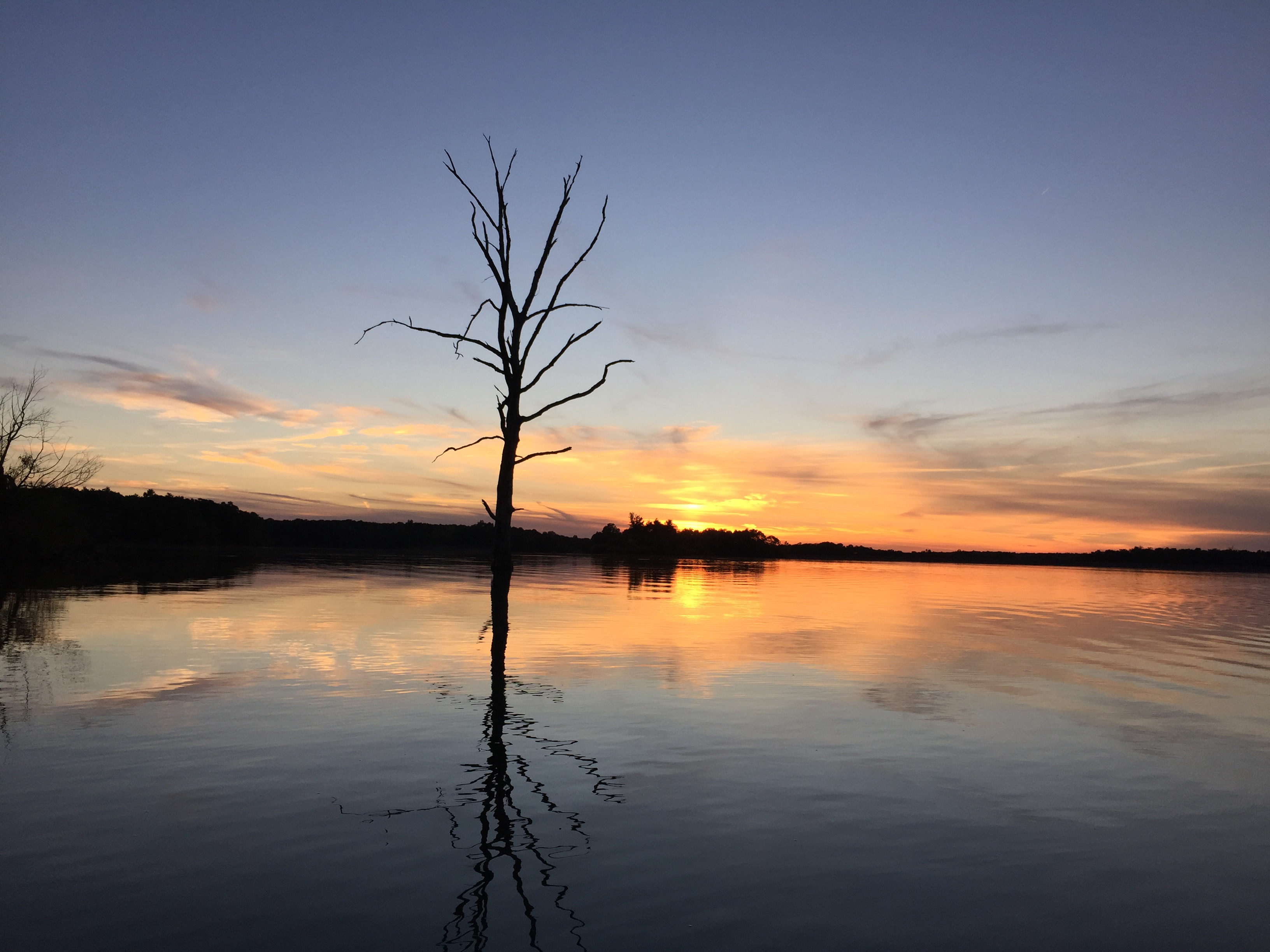 The "naked tree" and the last sunset of summer on Summit Lake. I was difficult to say goodbye to summer but a float on the lake helped.