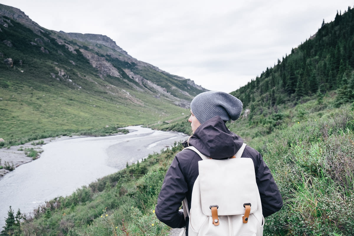 The gentle trail hugs the water’s edge for a mile upstream, continuing over a small wood bridge and returns in the same fashion on the other side. Look up to spot wildlife in the rocky outcrops on both sides of the valley.