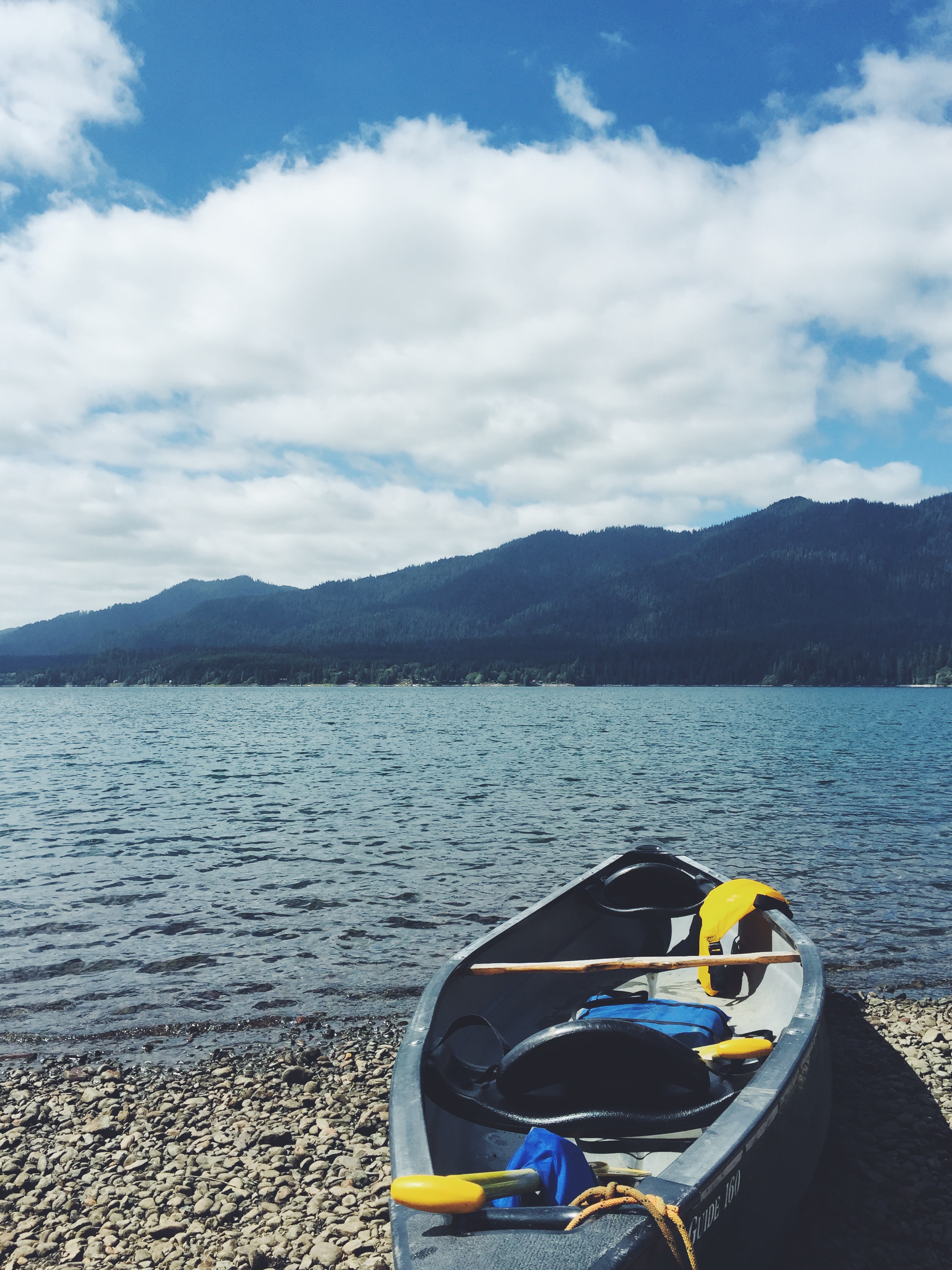 Rented canoe from the resort and paddled back to camp.  