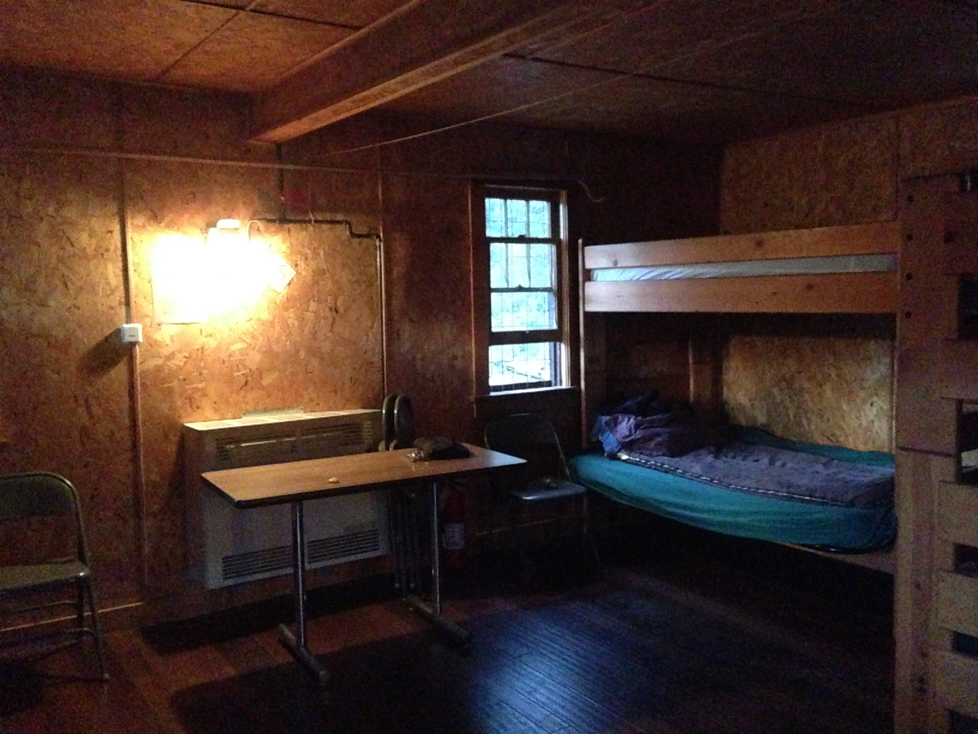 Bunk beds were a bit utilitarian, but more comfortable than the ground!
