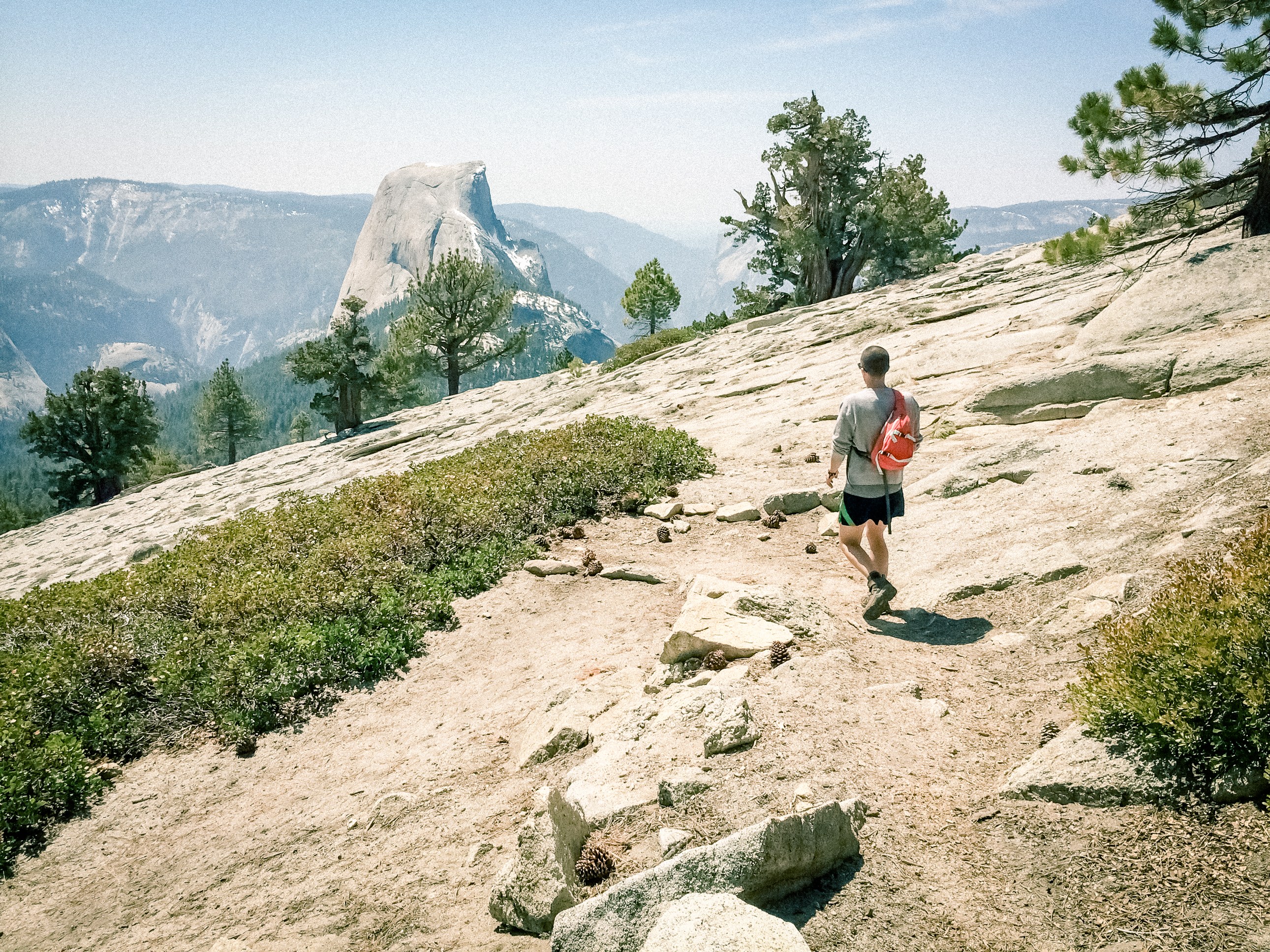 Yosemite Valley is a short drive from the campsite. Here's a picture from near the top of Cloud's Rest, a long hike that starts in the valley.