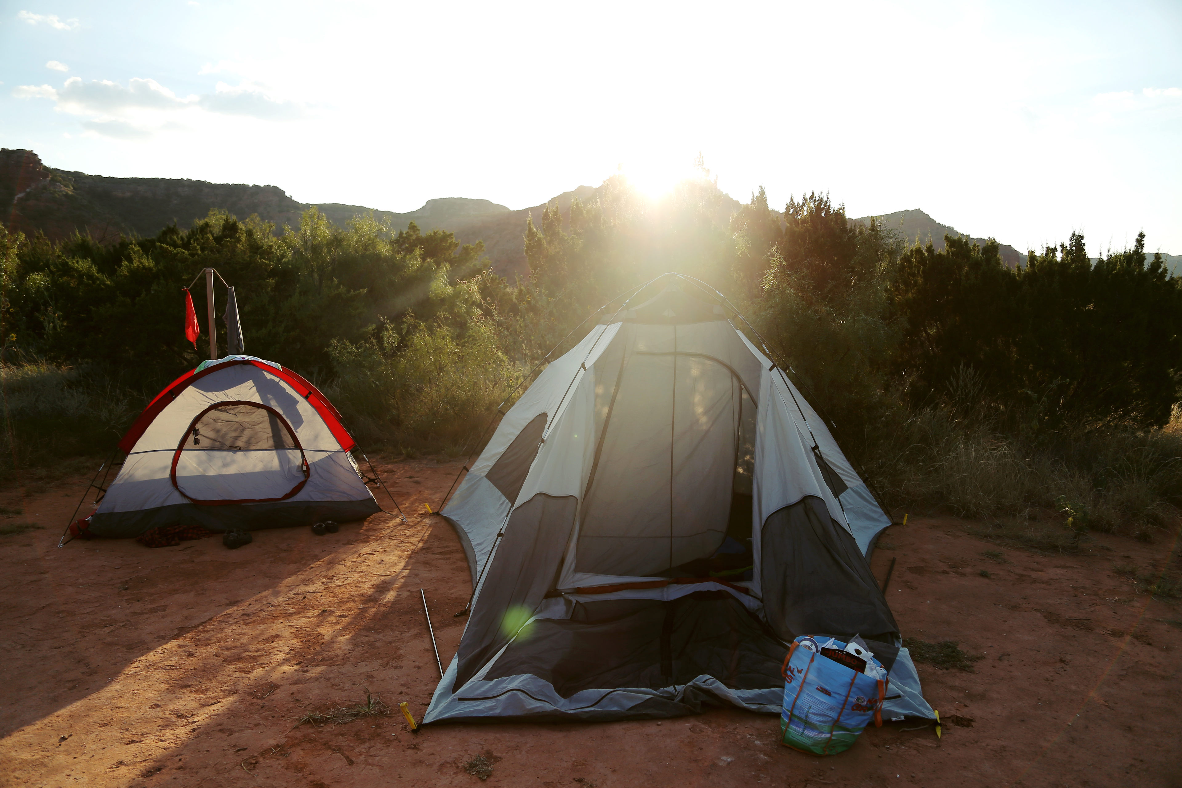 Some mid-day sunlight over our tents