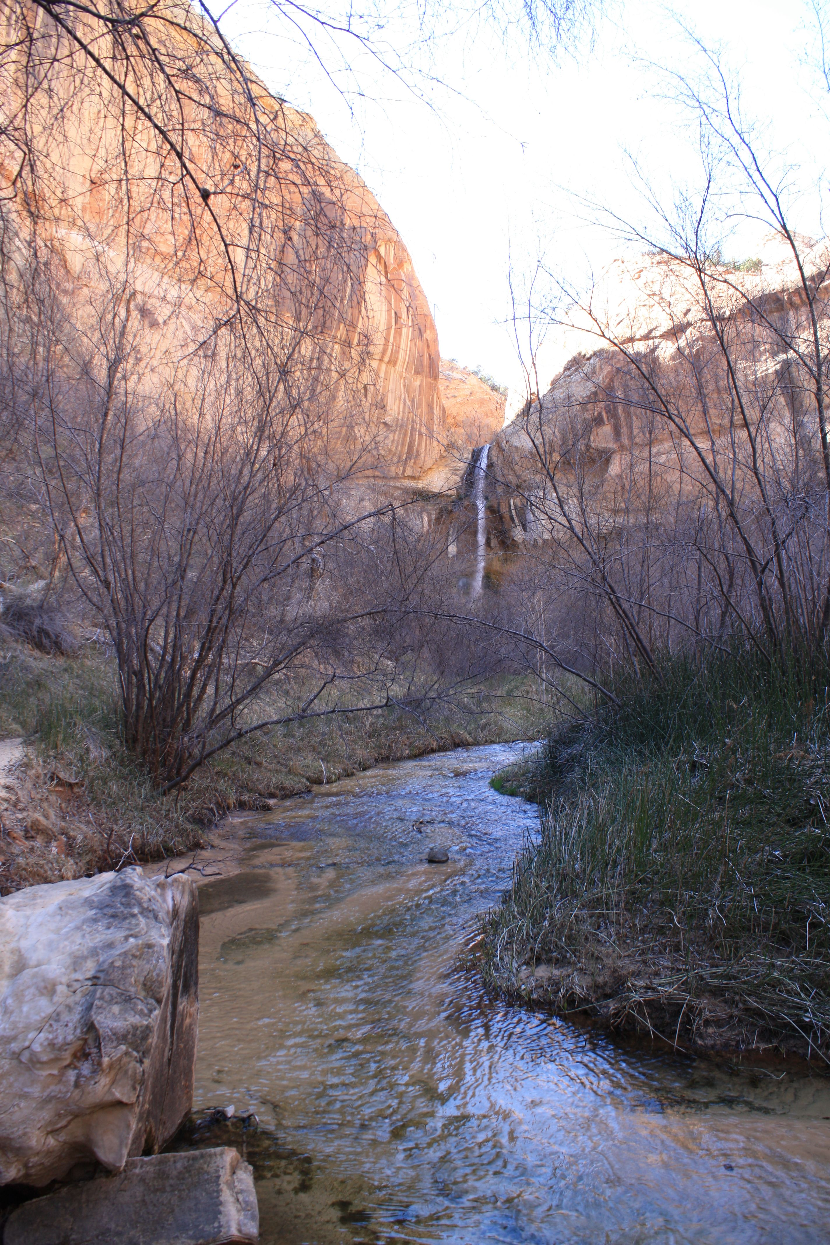 ..soon you start following along a river, then a glimpse of a waterfall teases..almost there!