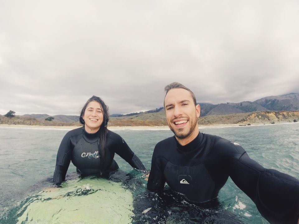 Early morning surf session with Alyssa on New Year's day. Caught a solid right. Best way to start 2016!!
