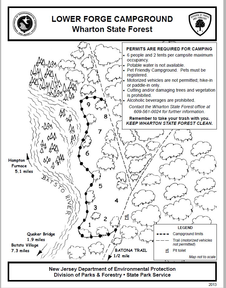 This is a map of the campground from the NJ Division of Parks and Forestry.
