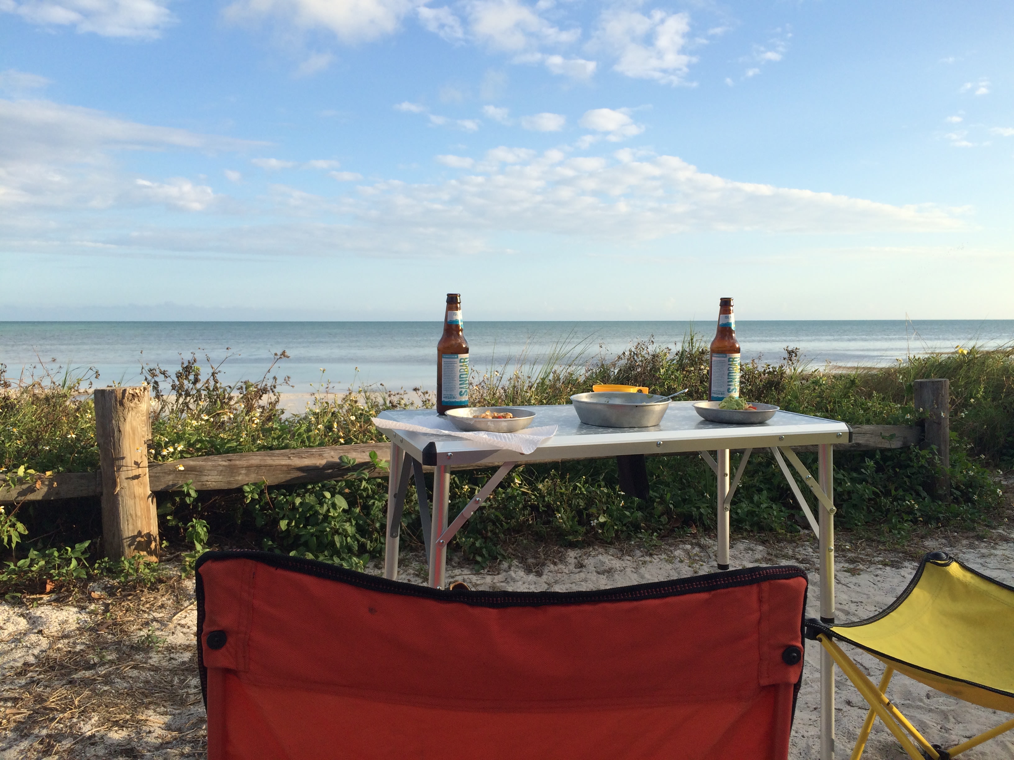 Tacos and beer from the campsite