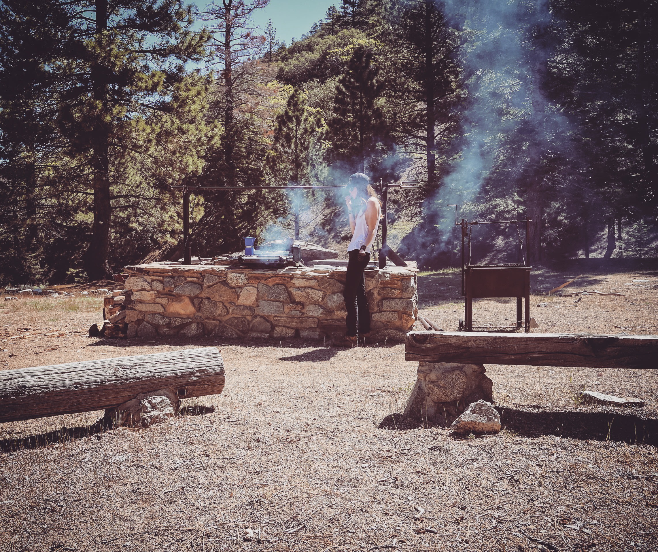 Bacon and Eggs on the Smoker in the morning 