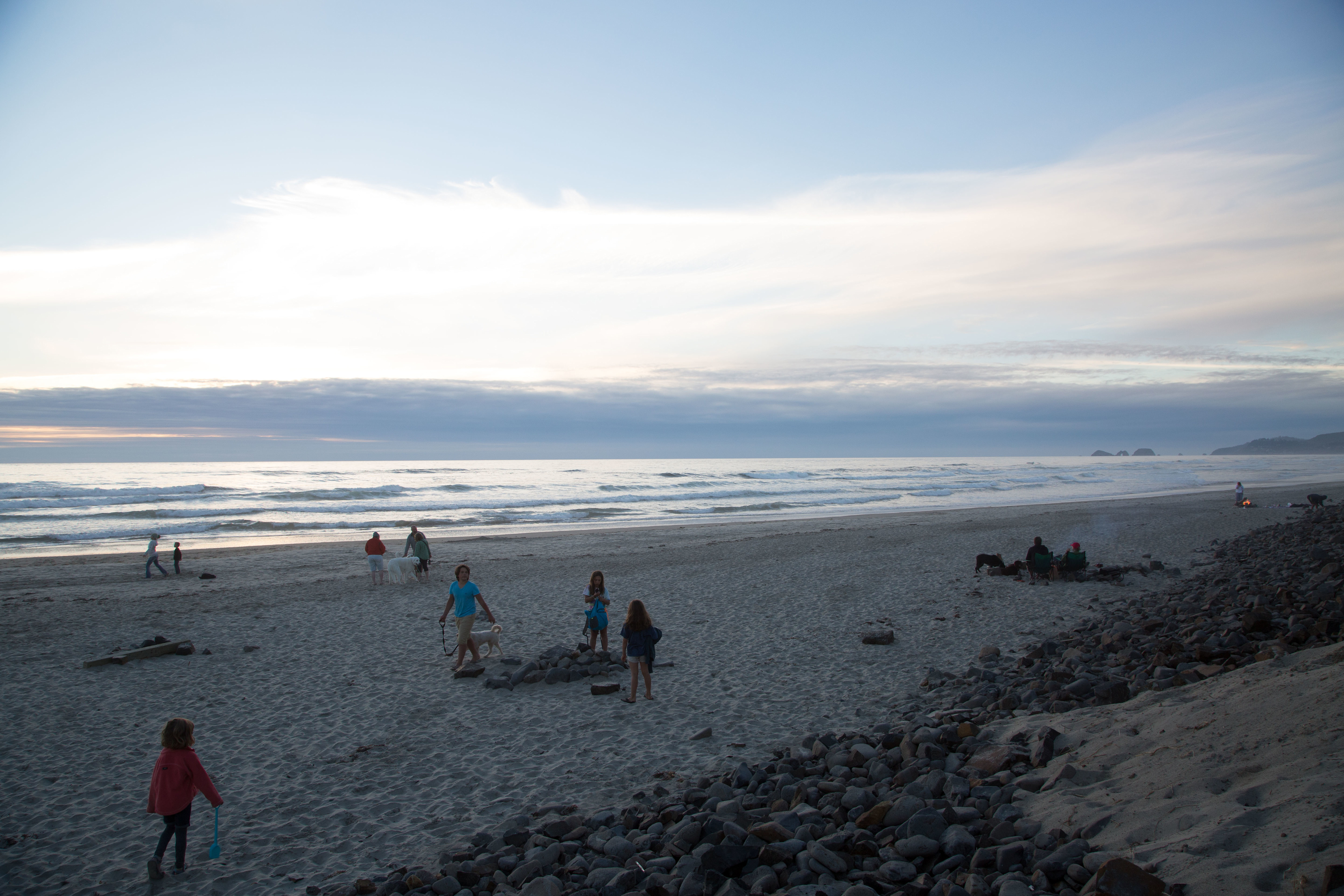 Beach is busy at campground access.