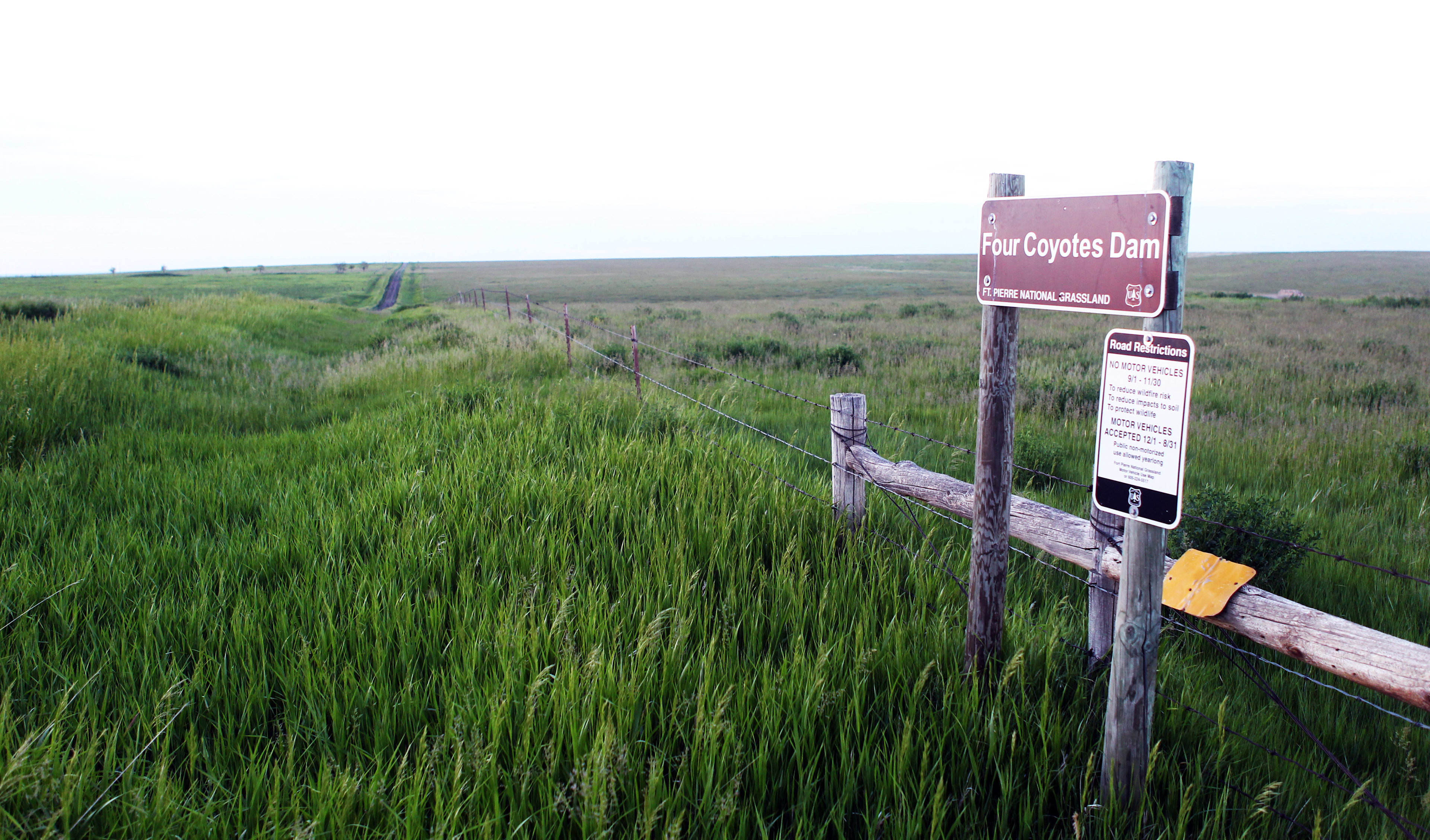 Sign in the Fort Pierre National Grasslands.  Though it's "first come, first serve" dispersed camping, chances are you won't see another human.