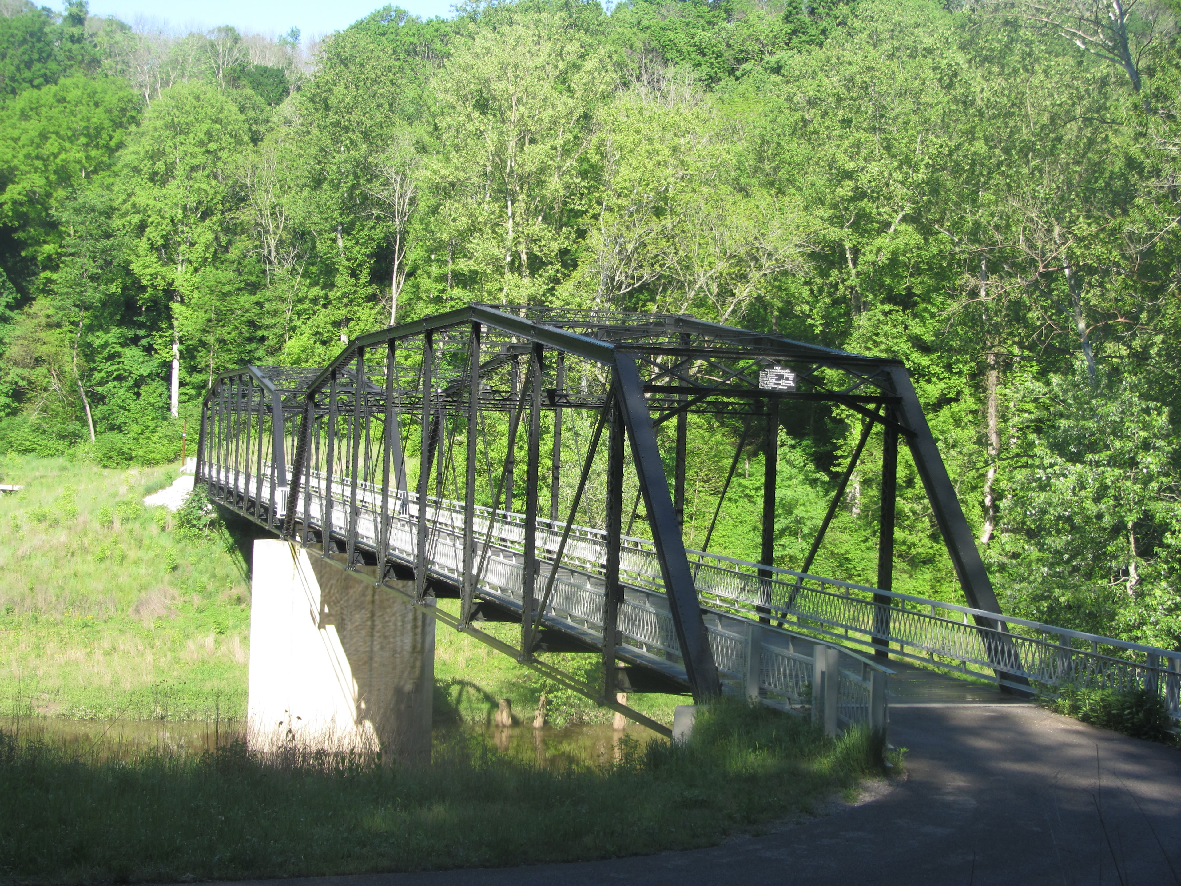 Original bridge to Rose Island on Trail 7
