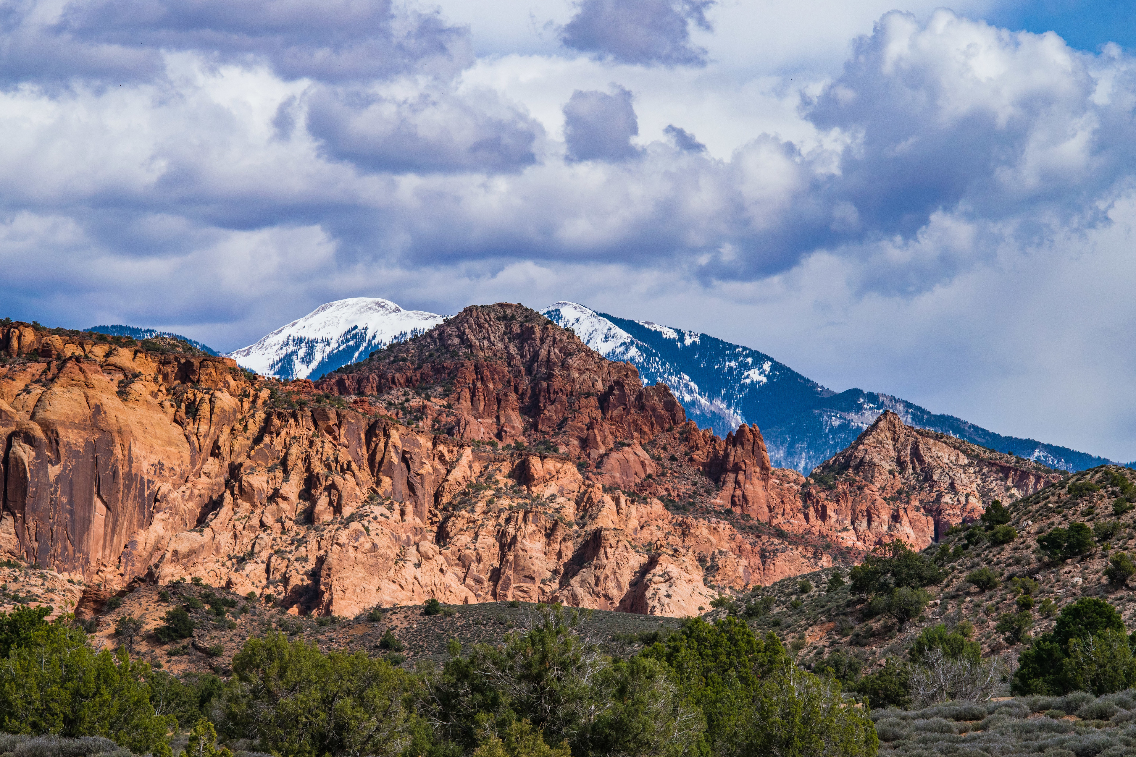 View of the La Sal Mountains from the campsite