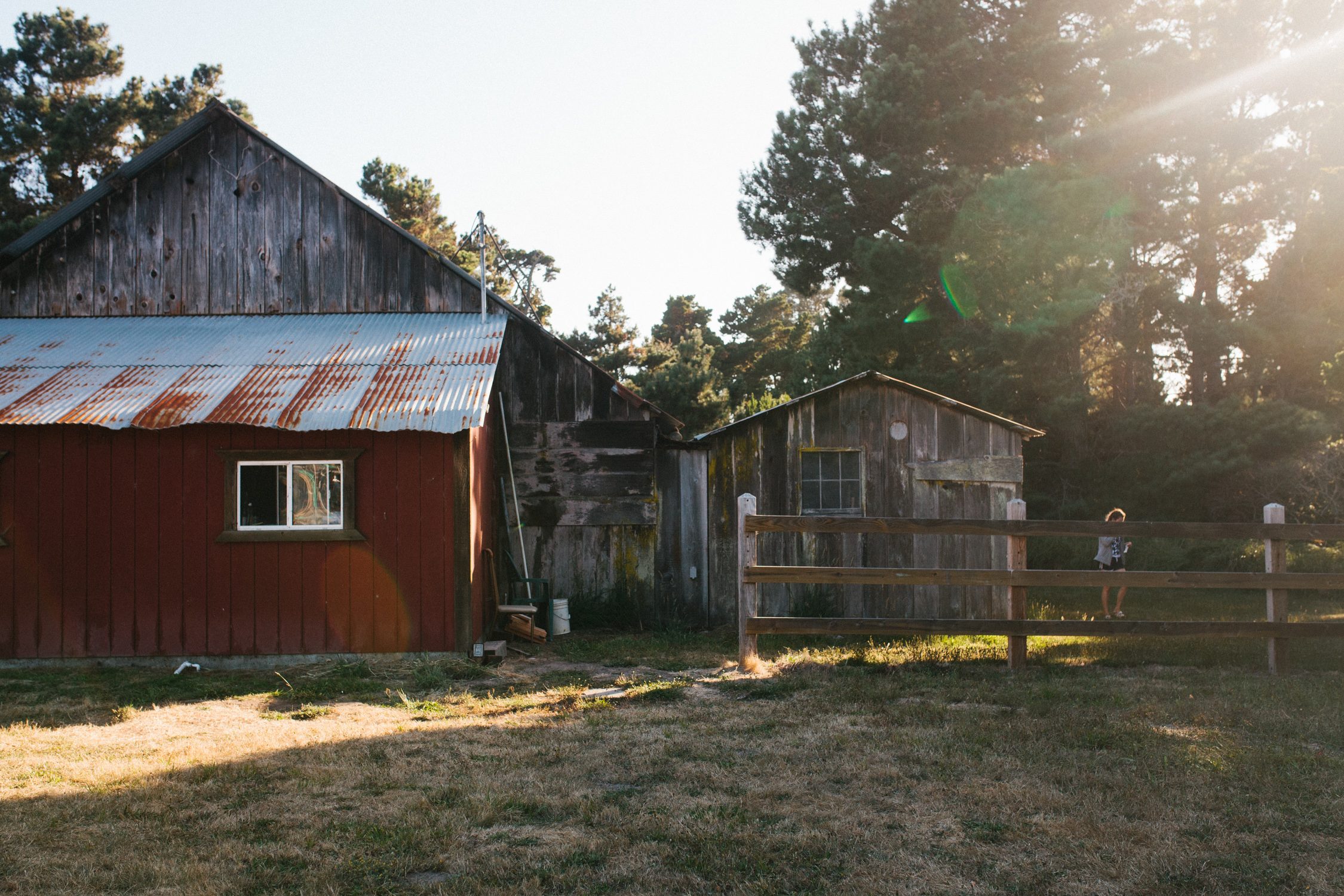 There is a large barn located to the right as you drive onto the property. The owners hosts town events within this space. There's even a horseshoe area!