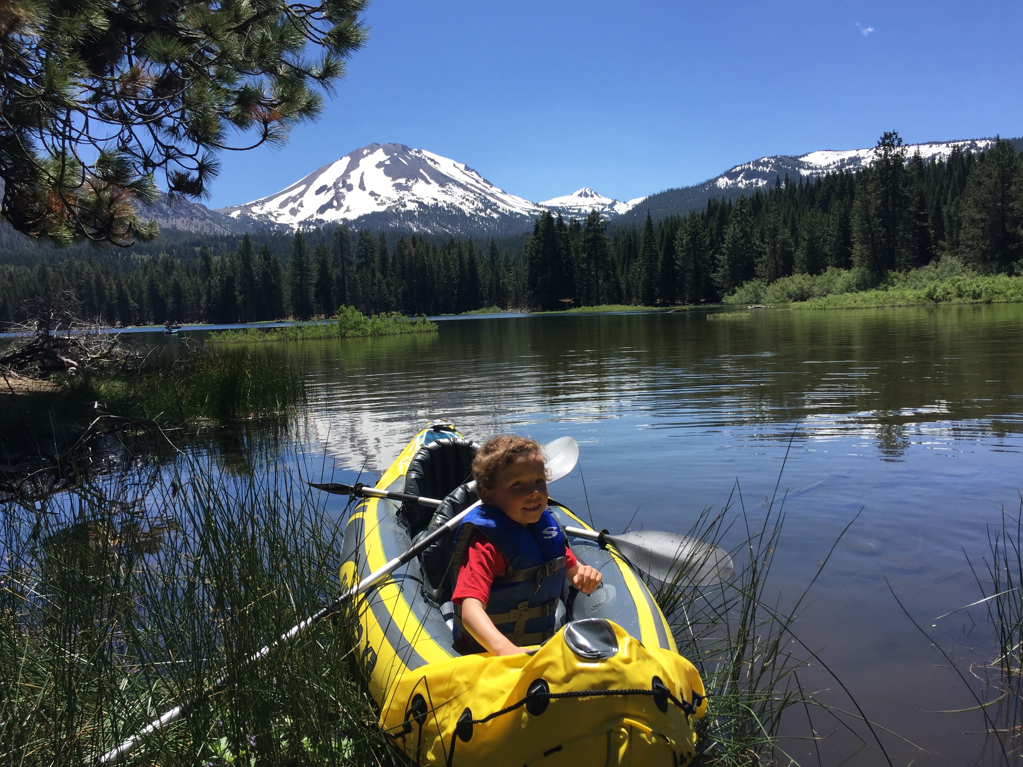 Lake Manzanita is right in front of the cabins - great for kayaking