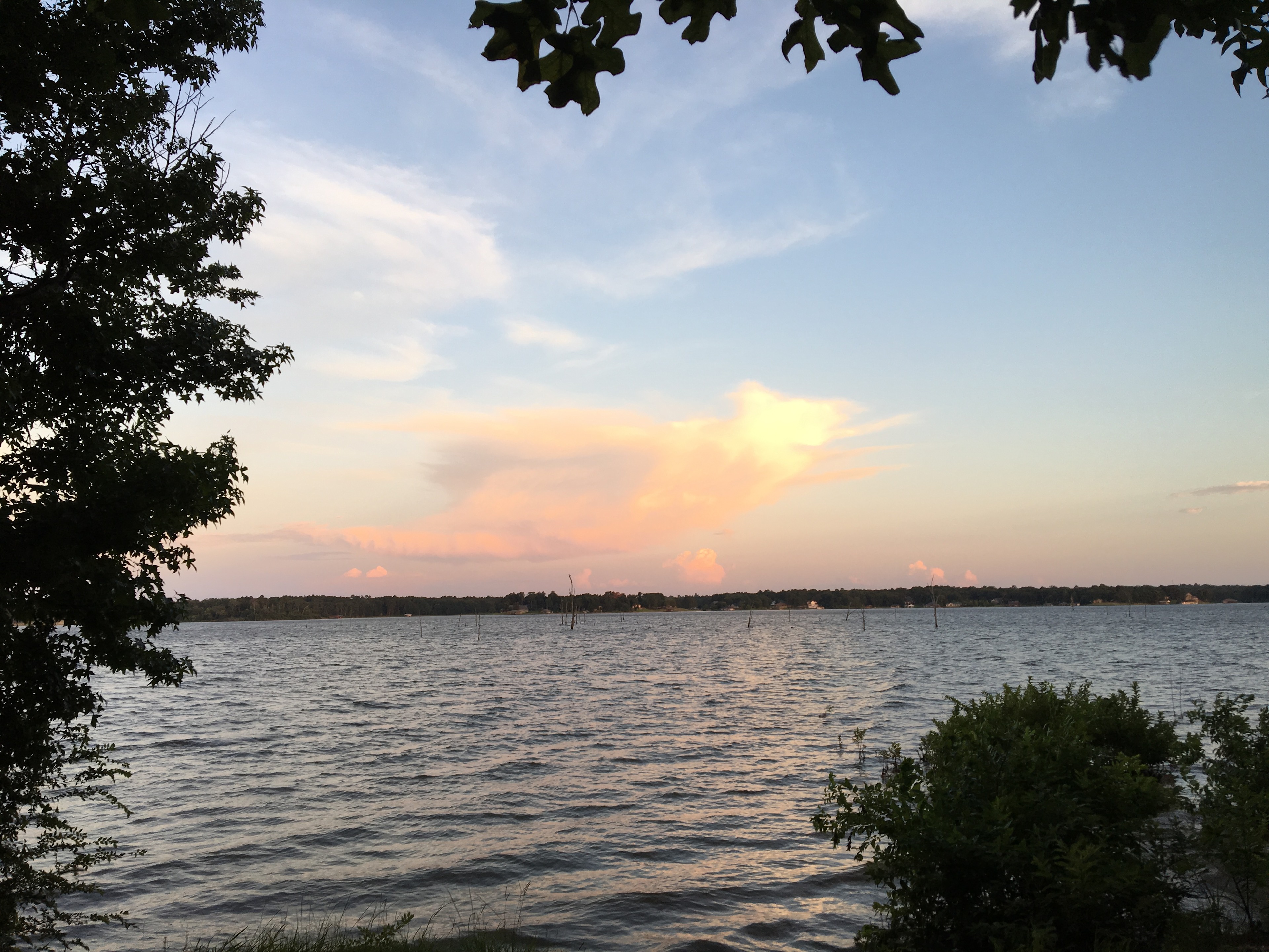Sunset on the lake at our camp spot. 