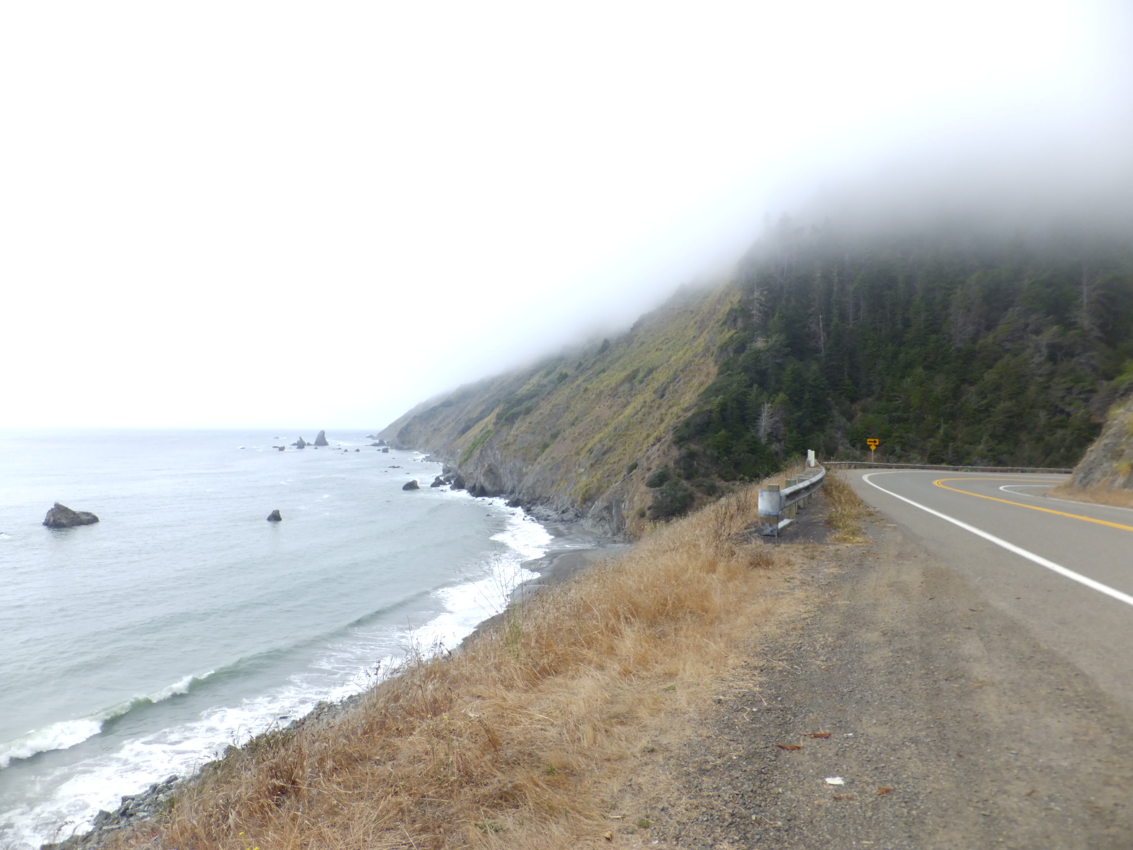 Where the 1 leaves the coast of California for a good while on the southern edge of the lost coast