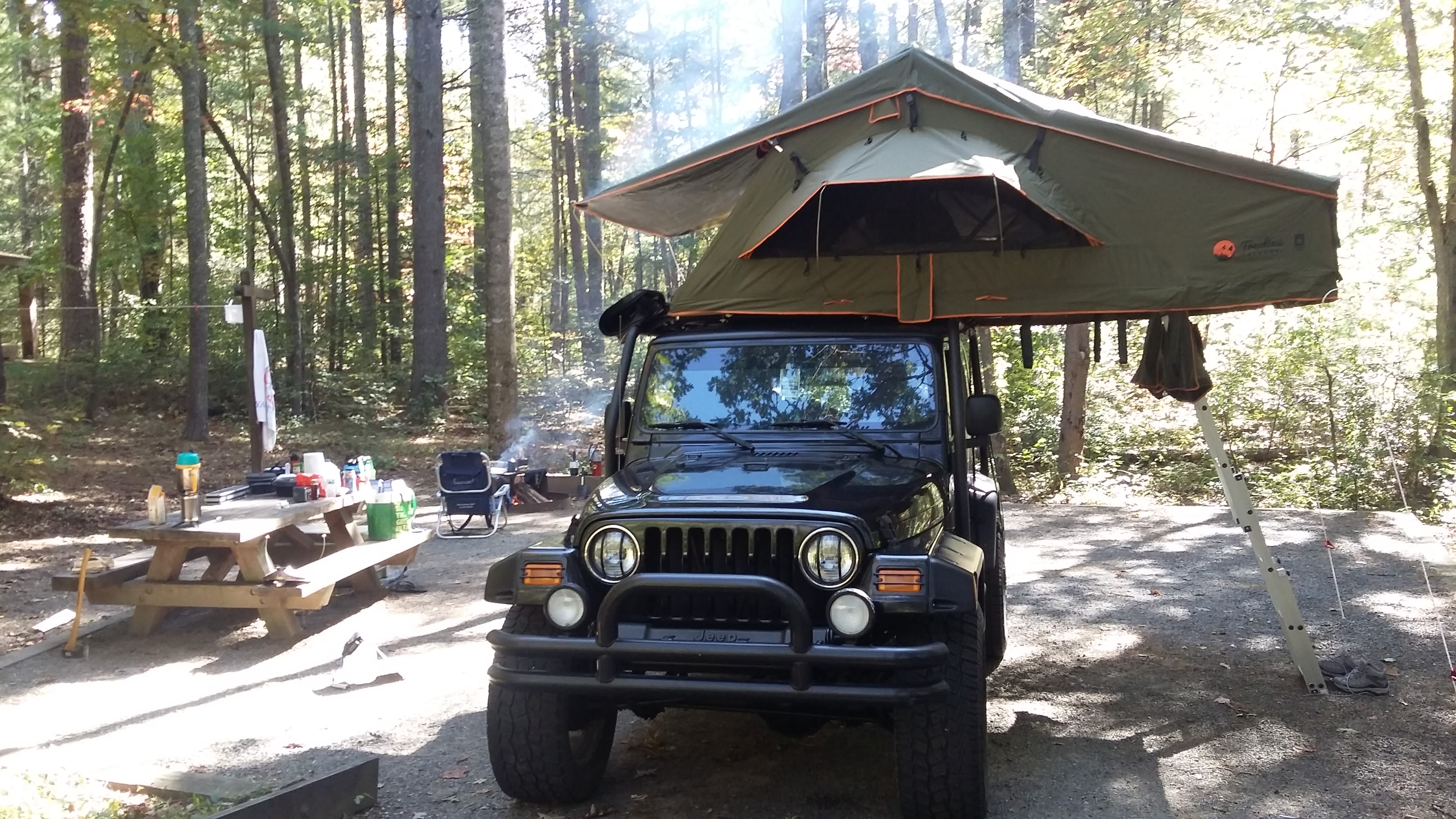 Great site tree coverage allowed for lots of privacy 
