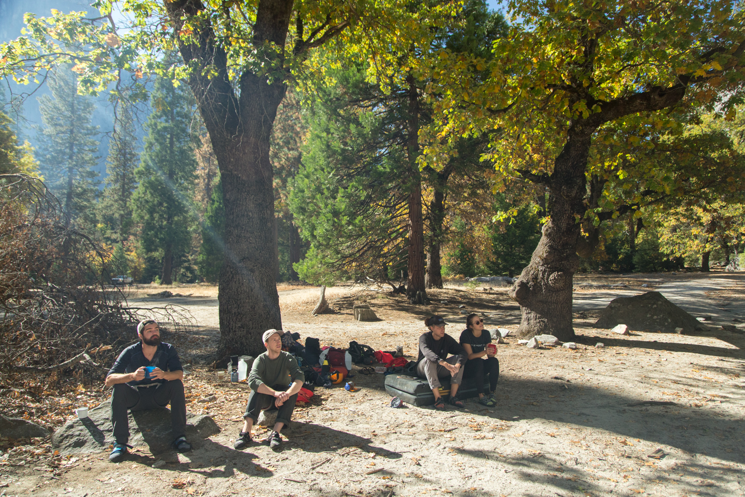 Taking turns on some top rope climbs near Camp 4.
