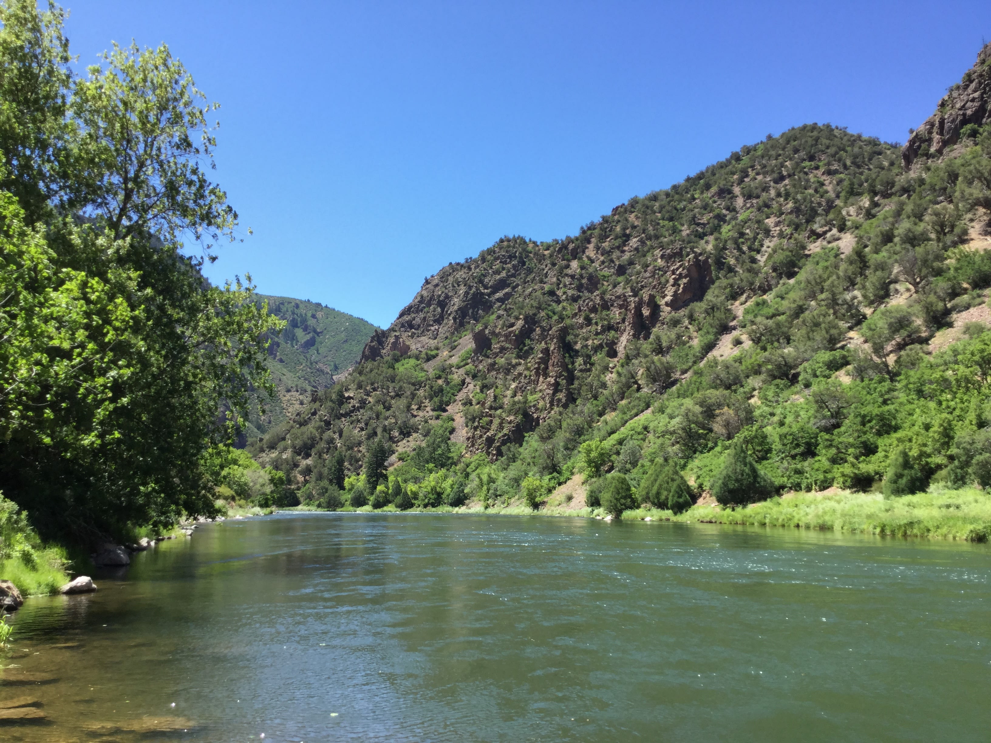 Beautiful riverside camping down at the bottom of Black Canyon.