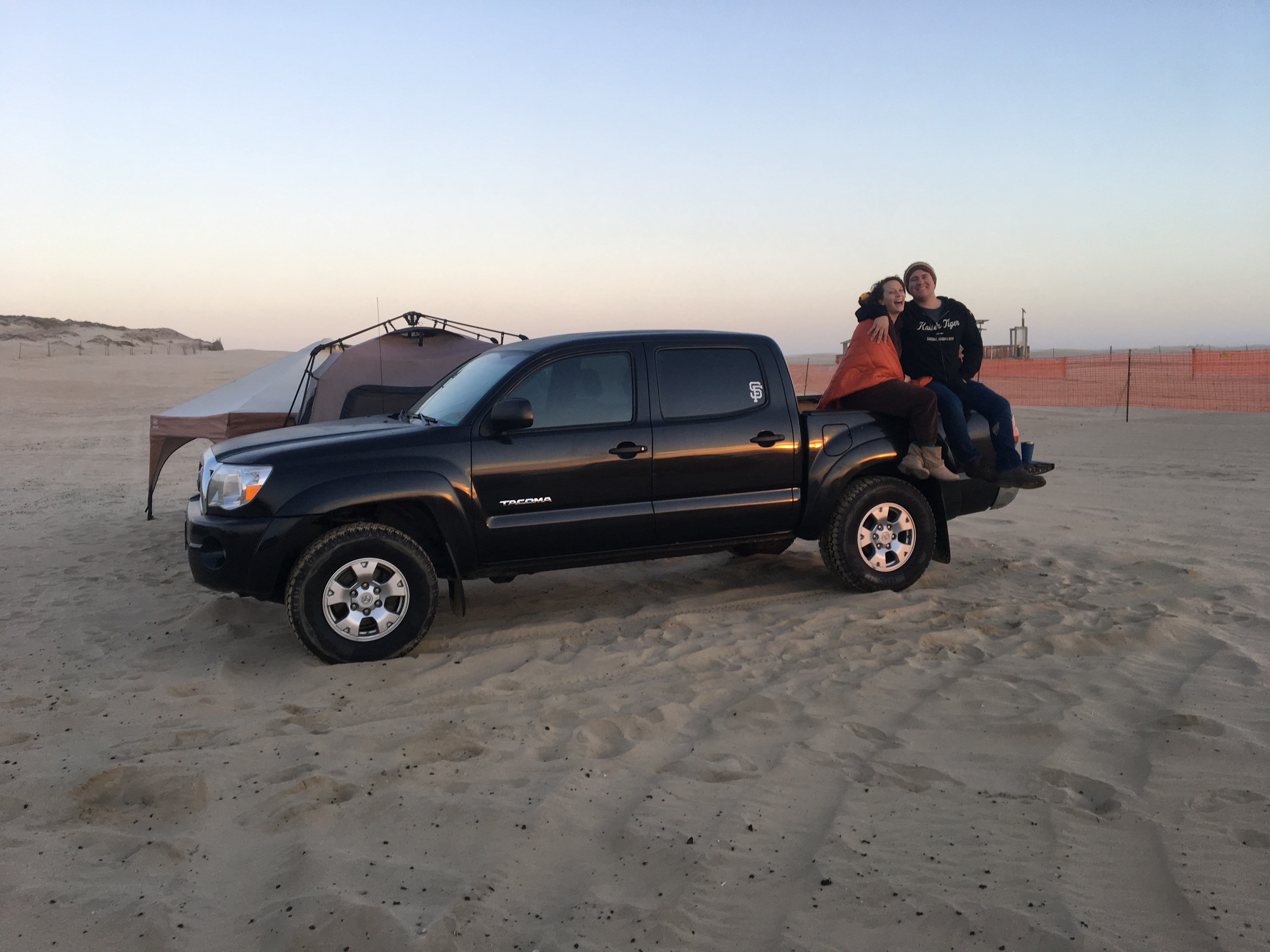 Camping next to the ATV track entrance