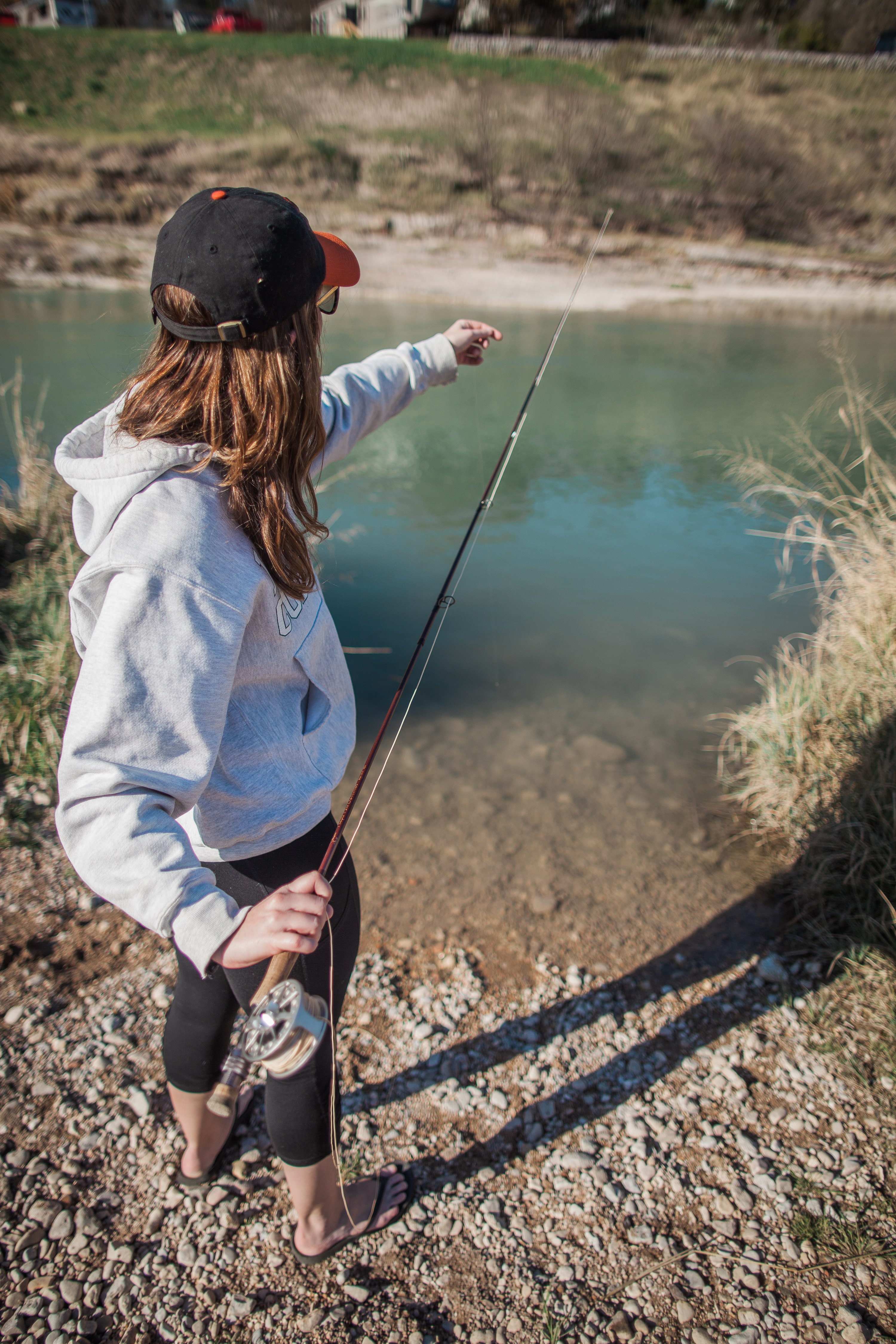 A little Llano River fly fishing landed us a nice sized bass!