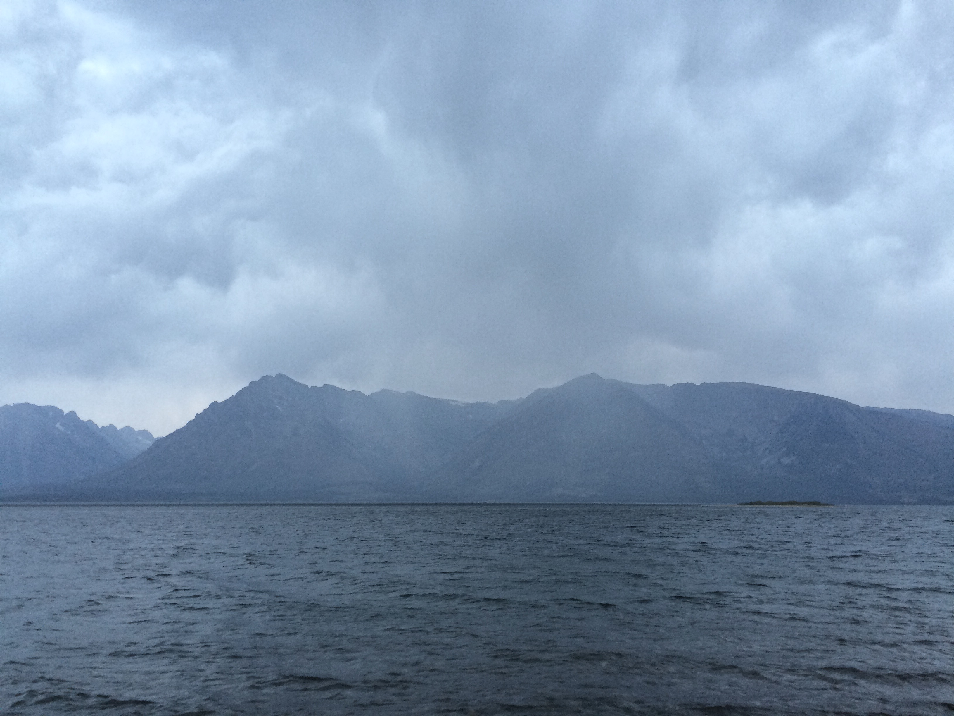 Jackson Lake was a short walk from our campsite, and watching this storm come over the mountains and across the lake was awesome!