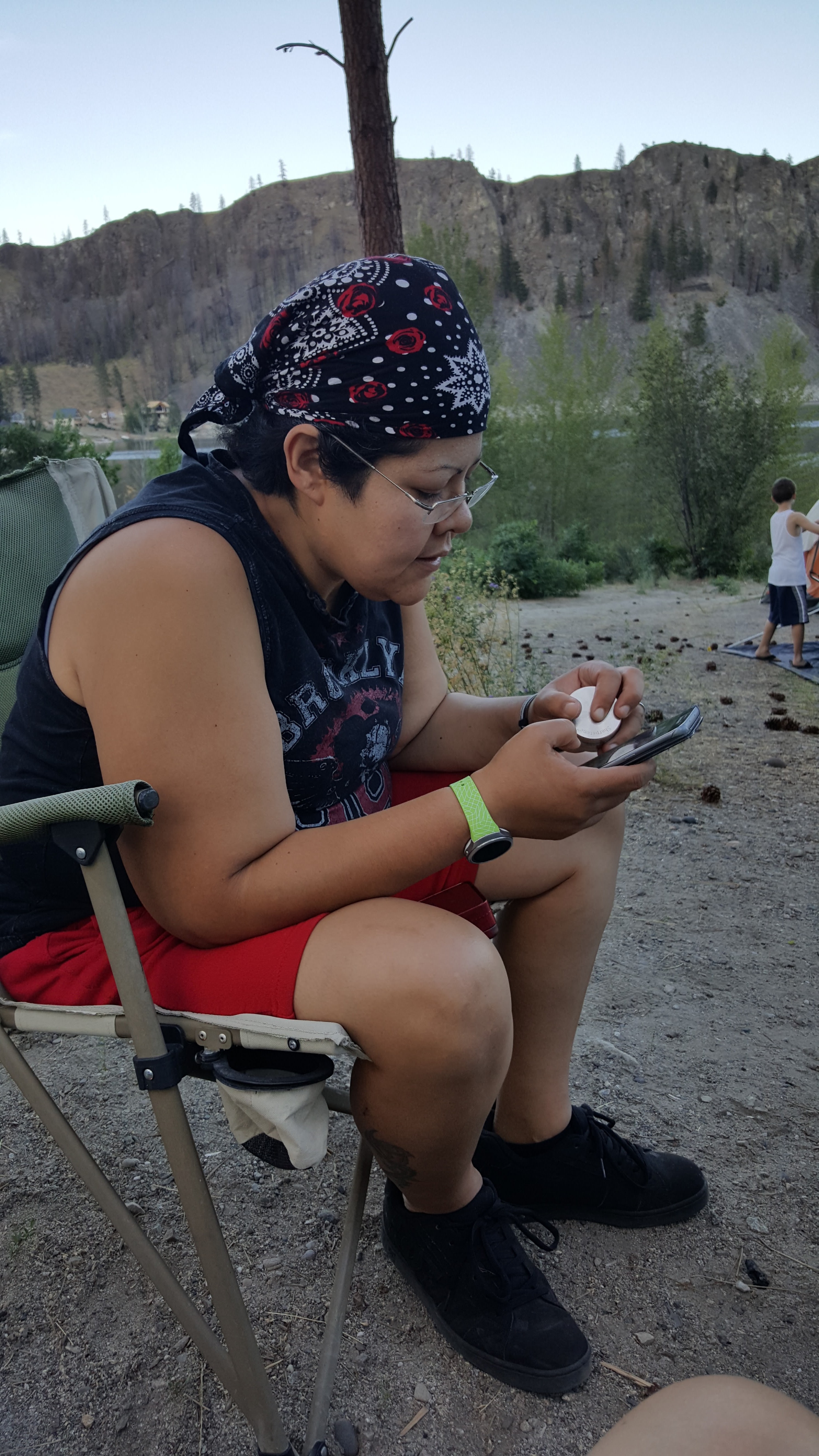 Relaxing after setting up camp!