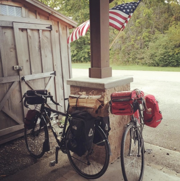 Stopping at the camp store.