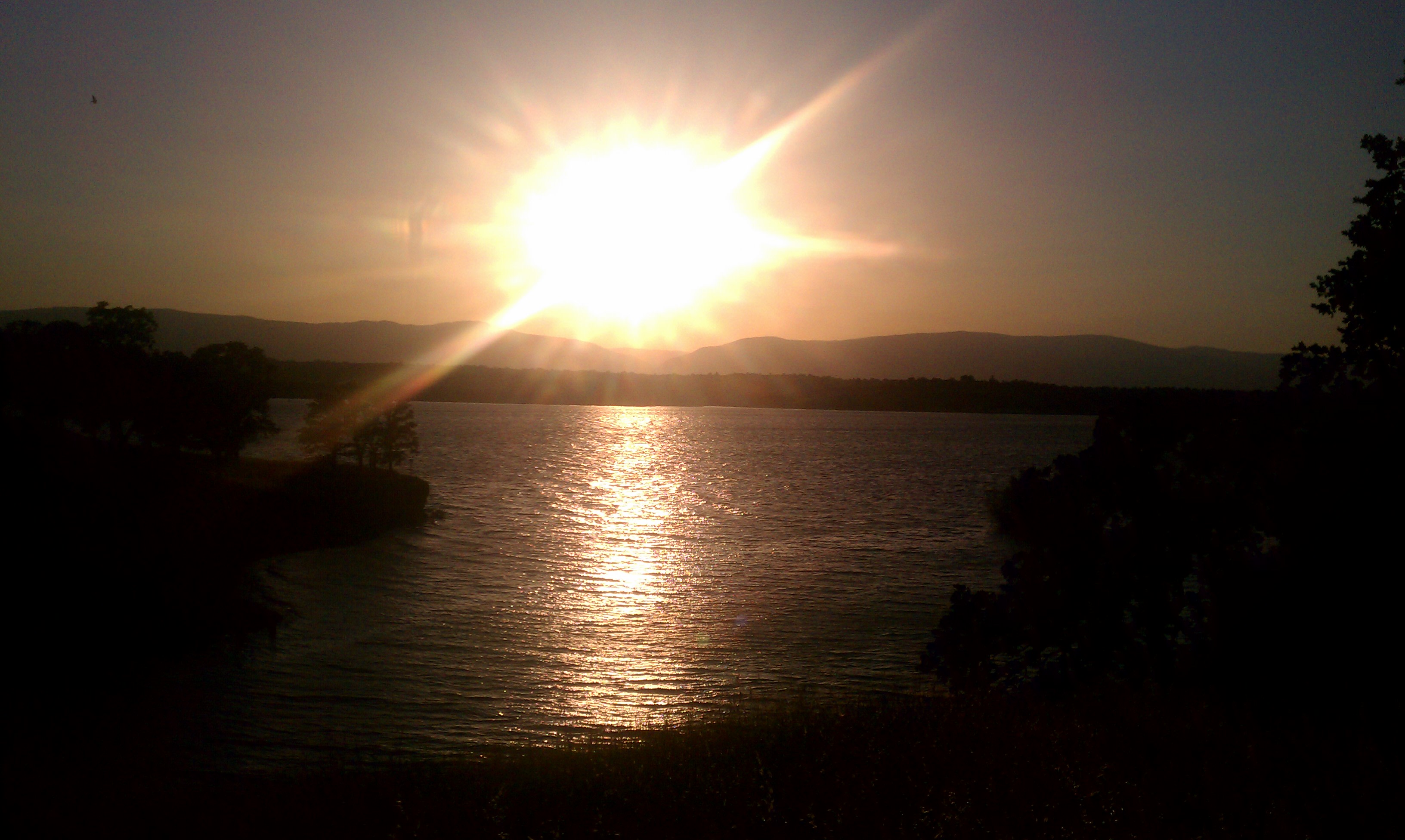 Sunset and lake view from site 30