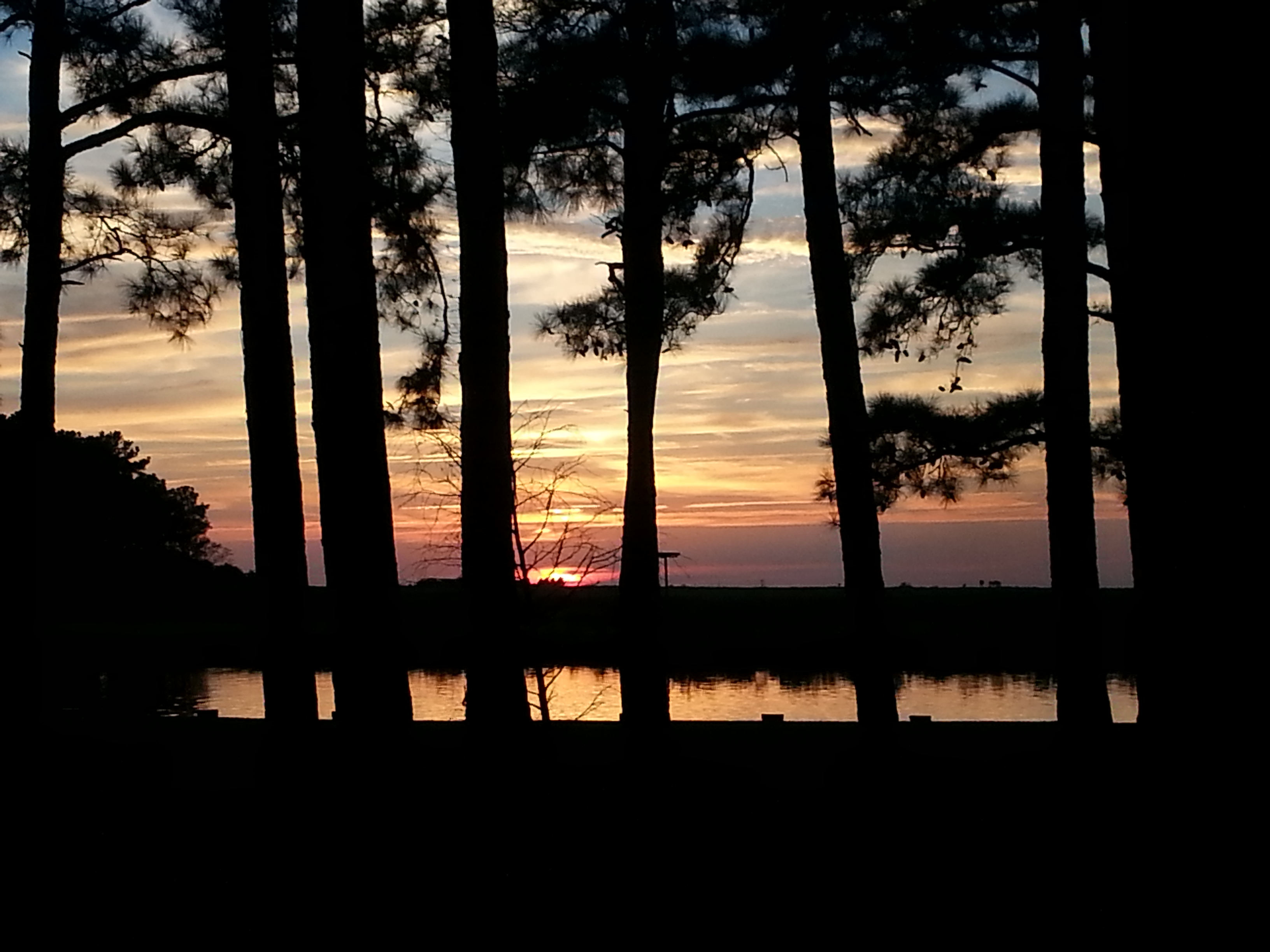 Sunset over the inlet by our campsite.