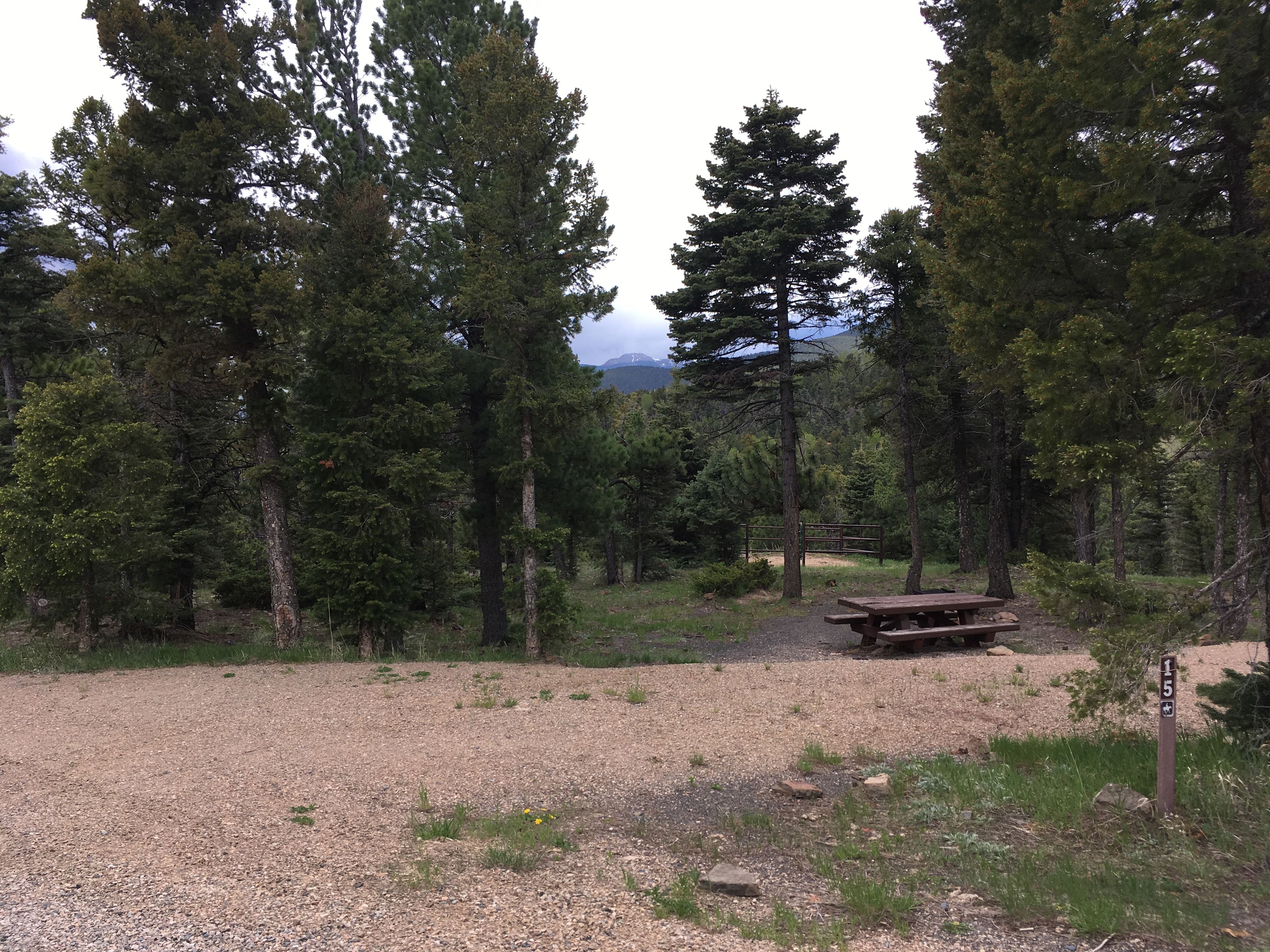 Horse sites have pens for animals and plenty of space