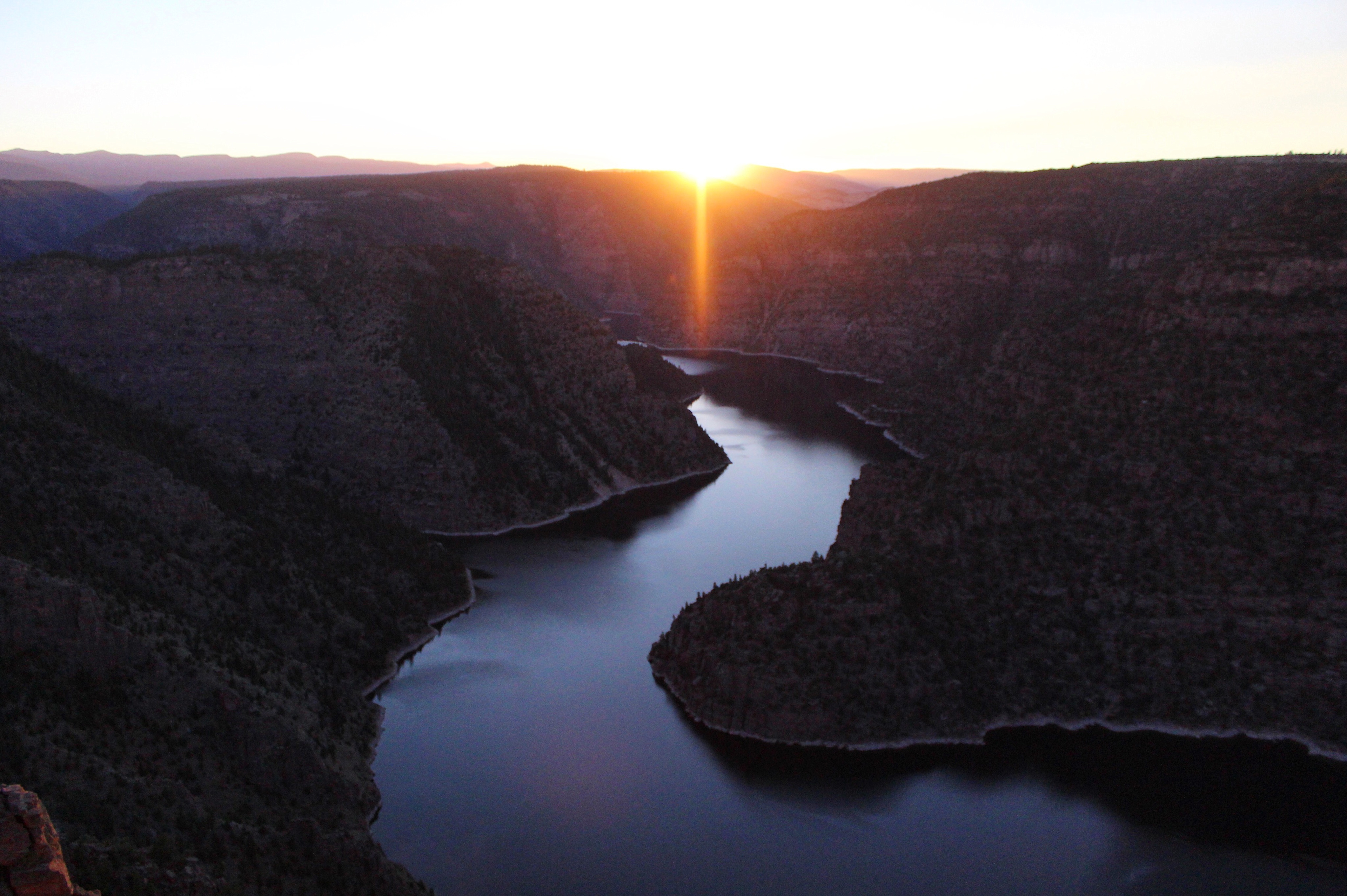 Sunset at Red Canyon Overlook. About a 15 minute drive from the campsite but definitely worth stopping at.  
