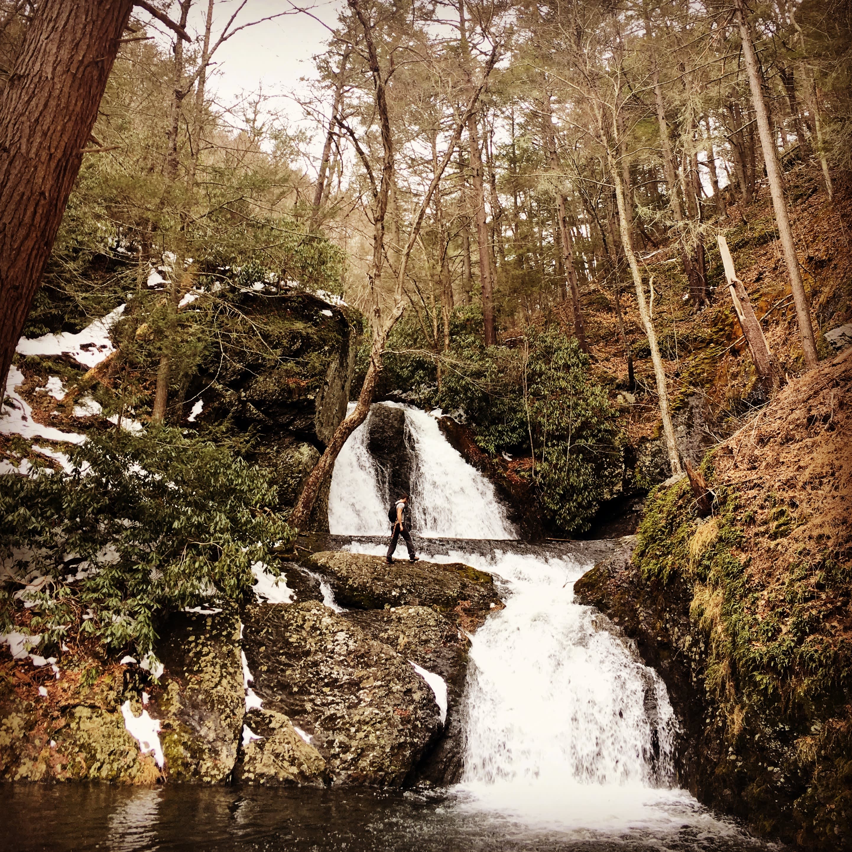 A waterfall worth hiking to even through the snow