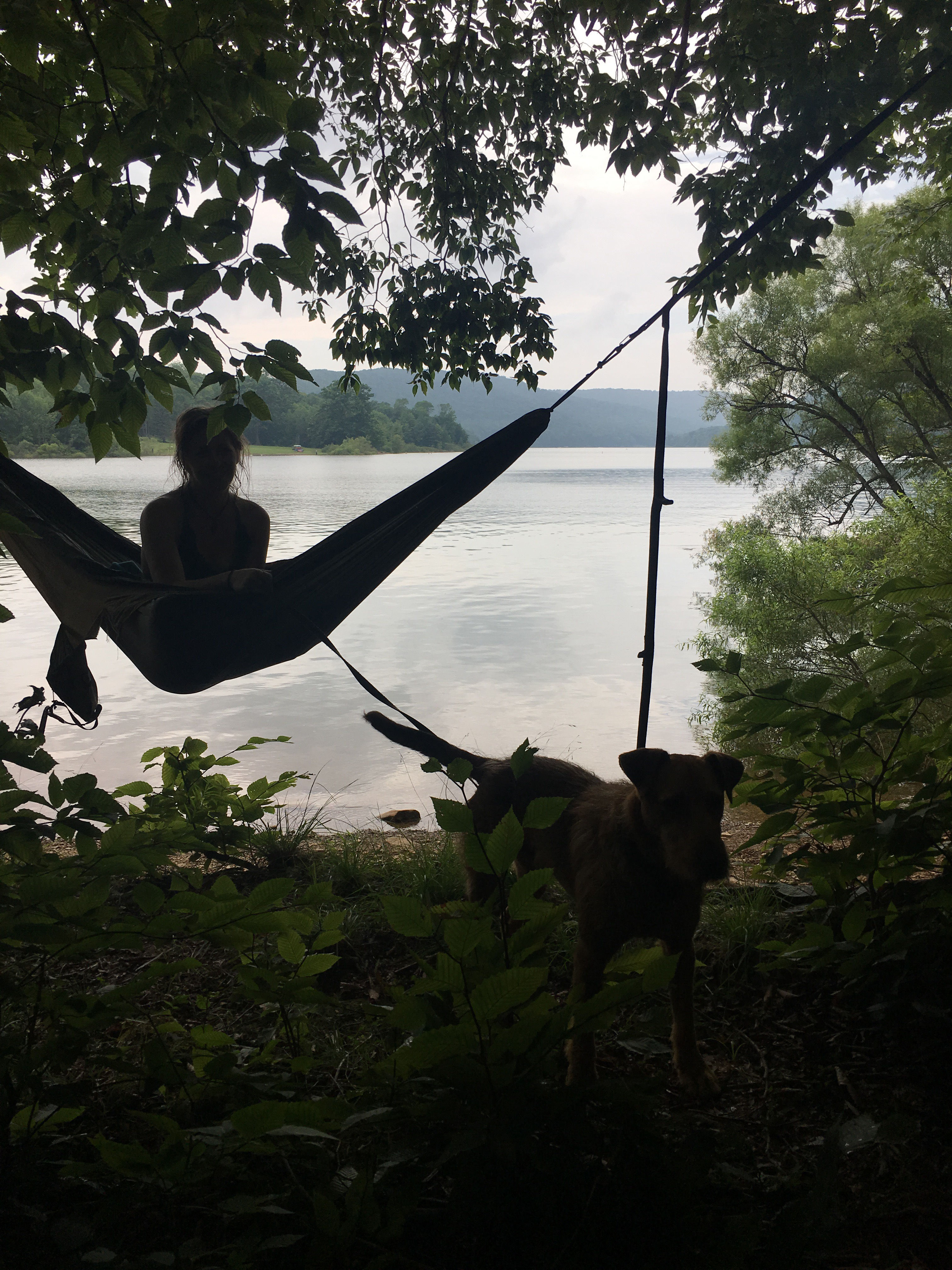 Hammock next to the water. :)