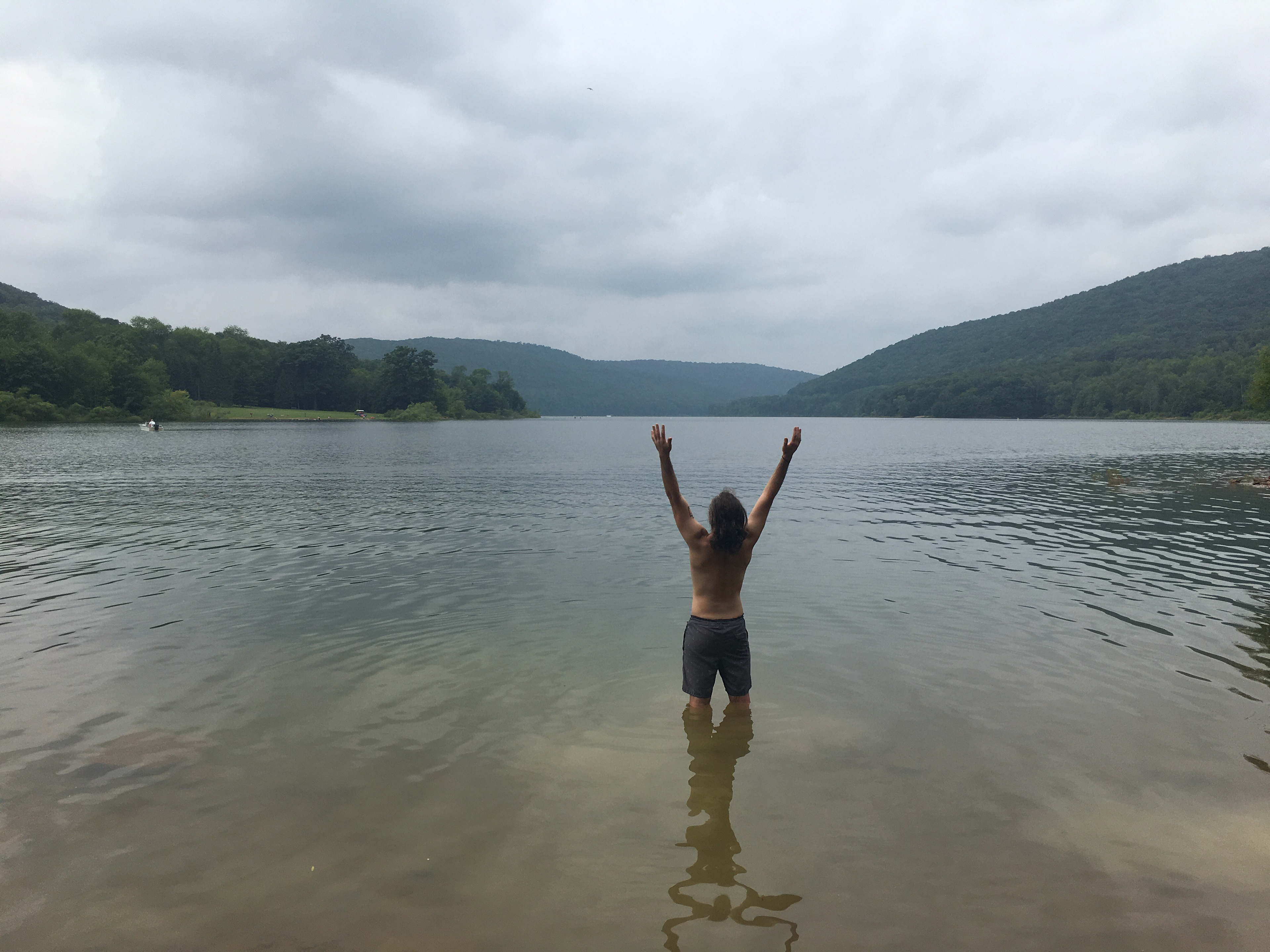 The water was wonderfully warm, but refreshing. Later that evening, the sun set perfectly between those hills and later that night, the stars were bright & clear.