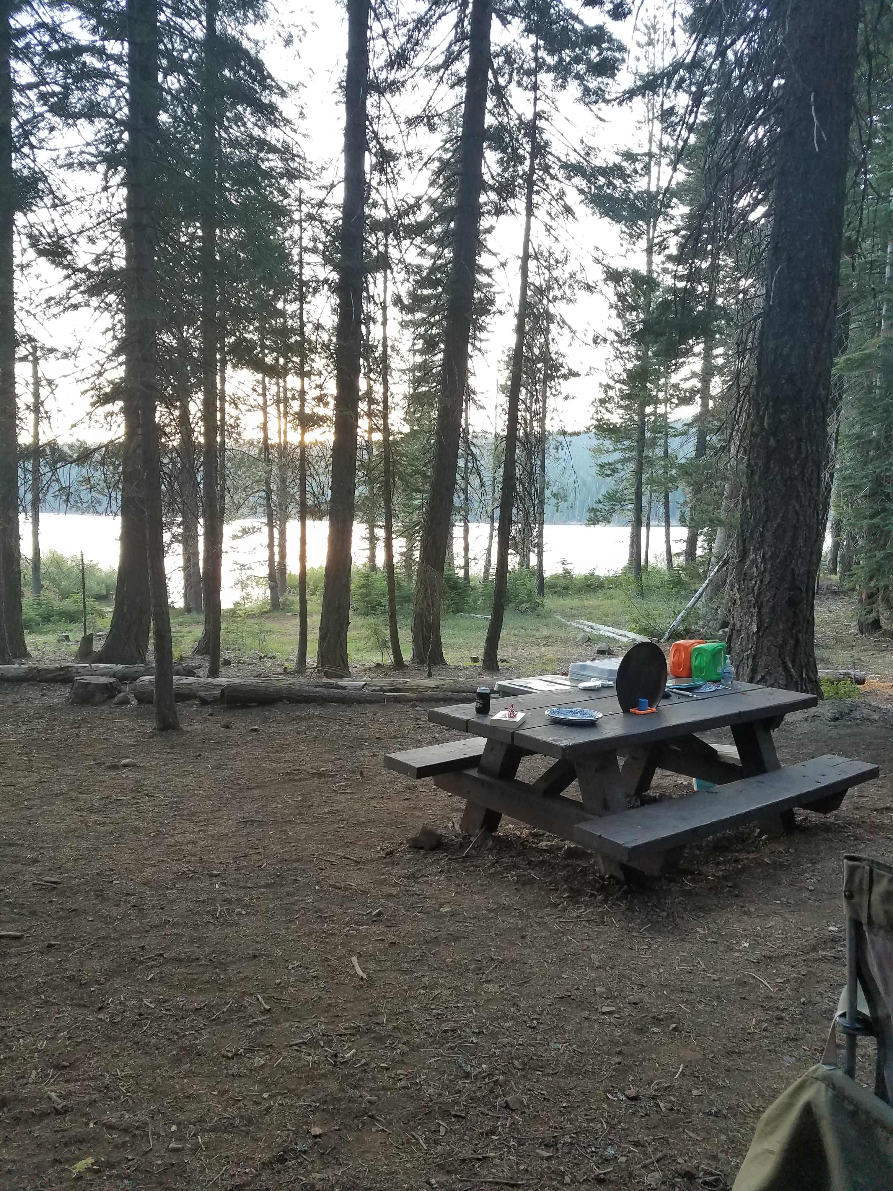 Nice picnic table and view of the lake