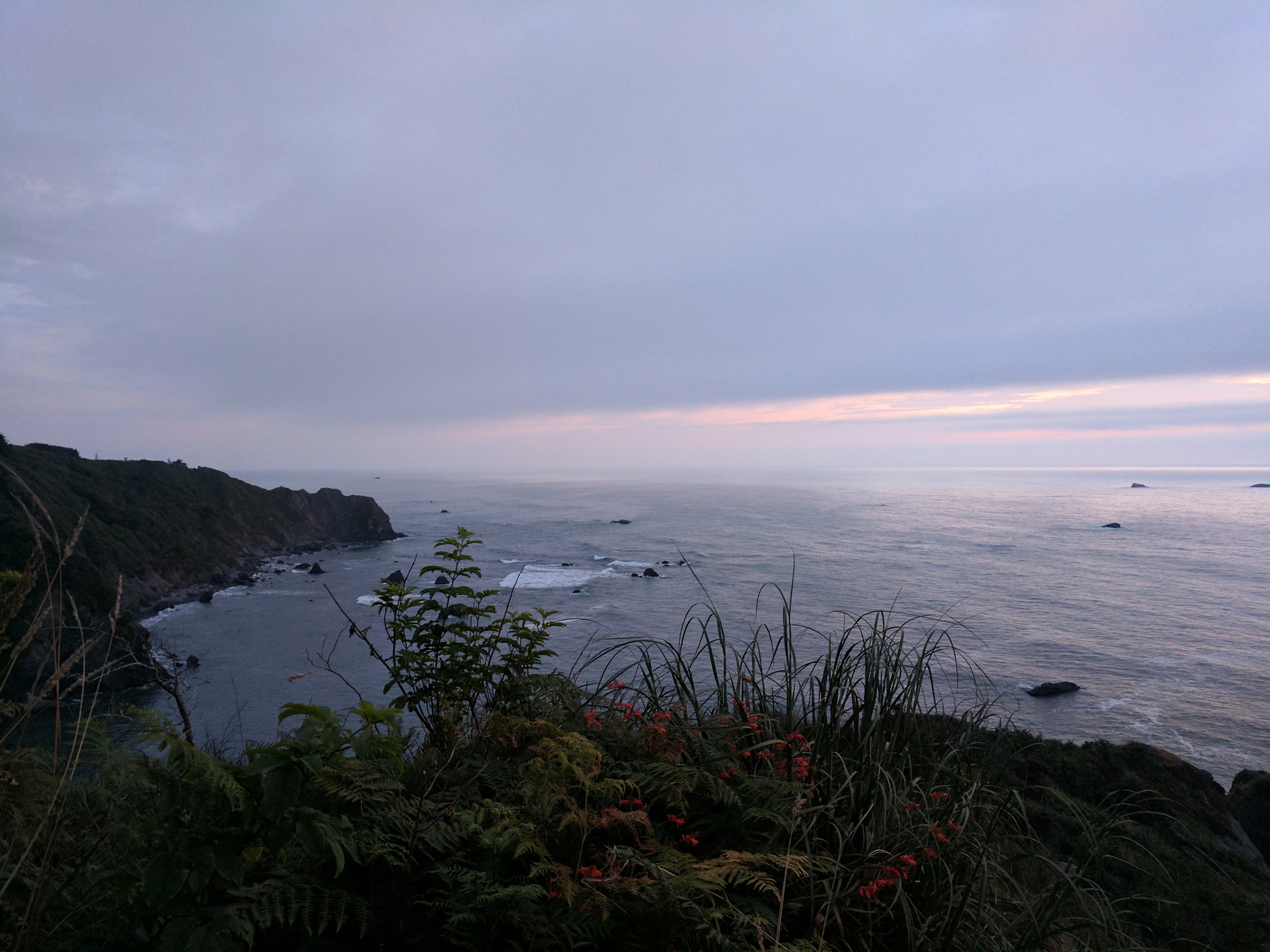 Sunset from the trail around Abalone camp