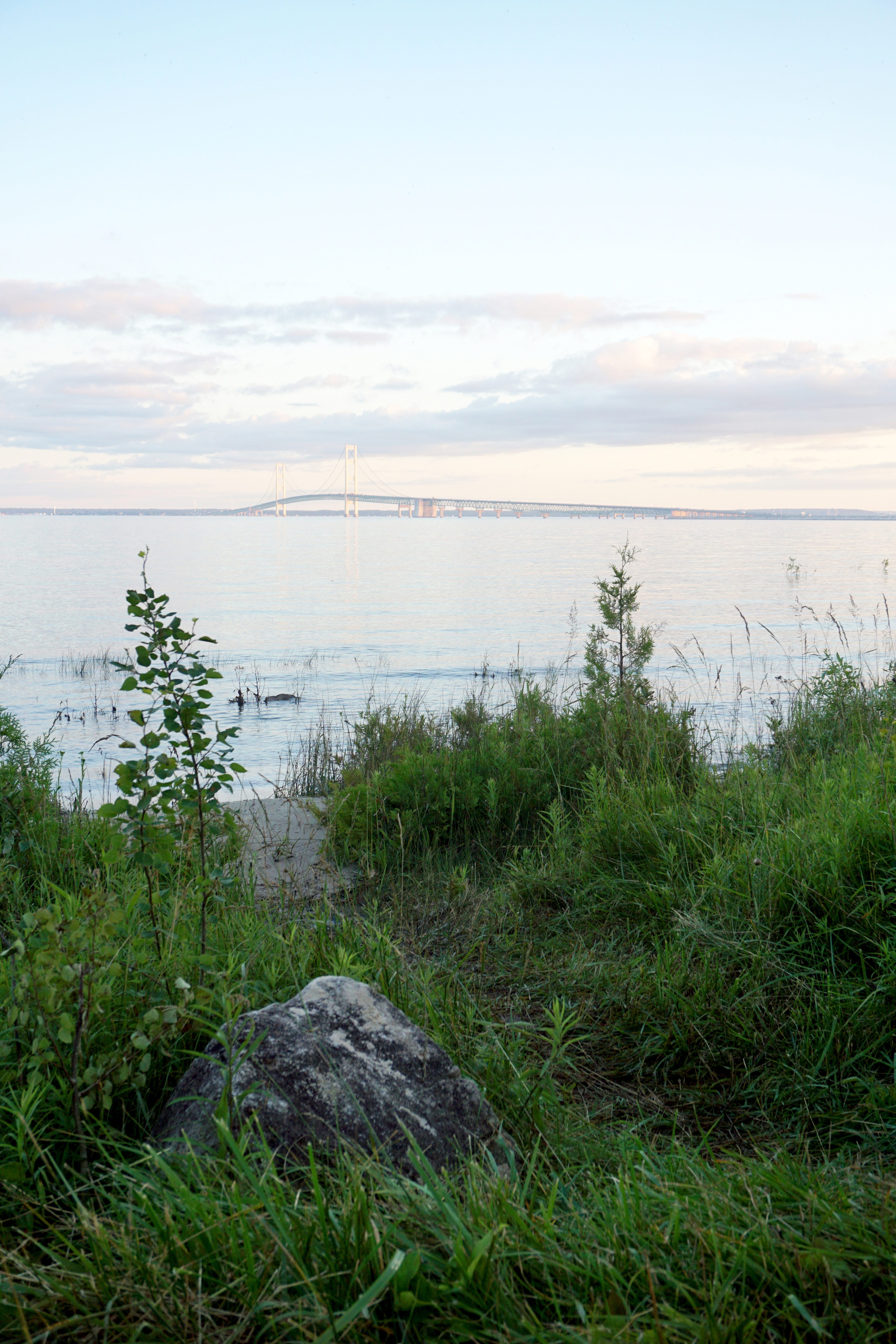 View of Mackinaw Bridge from the campground beach