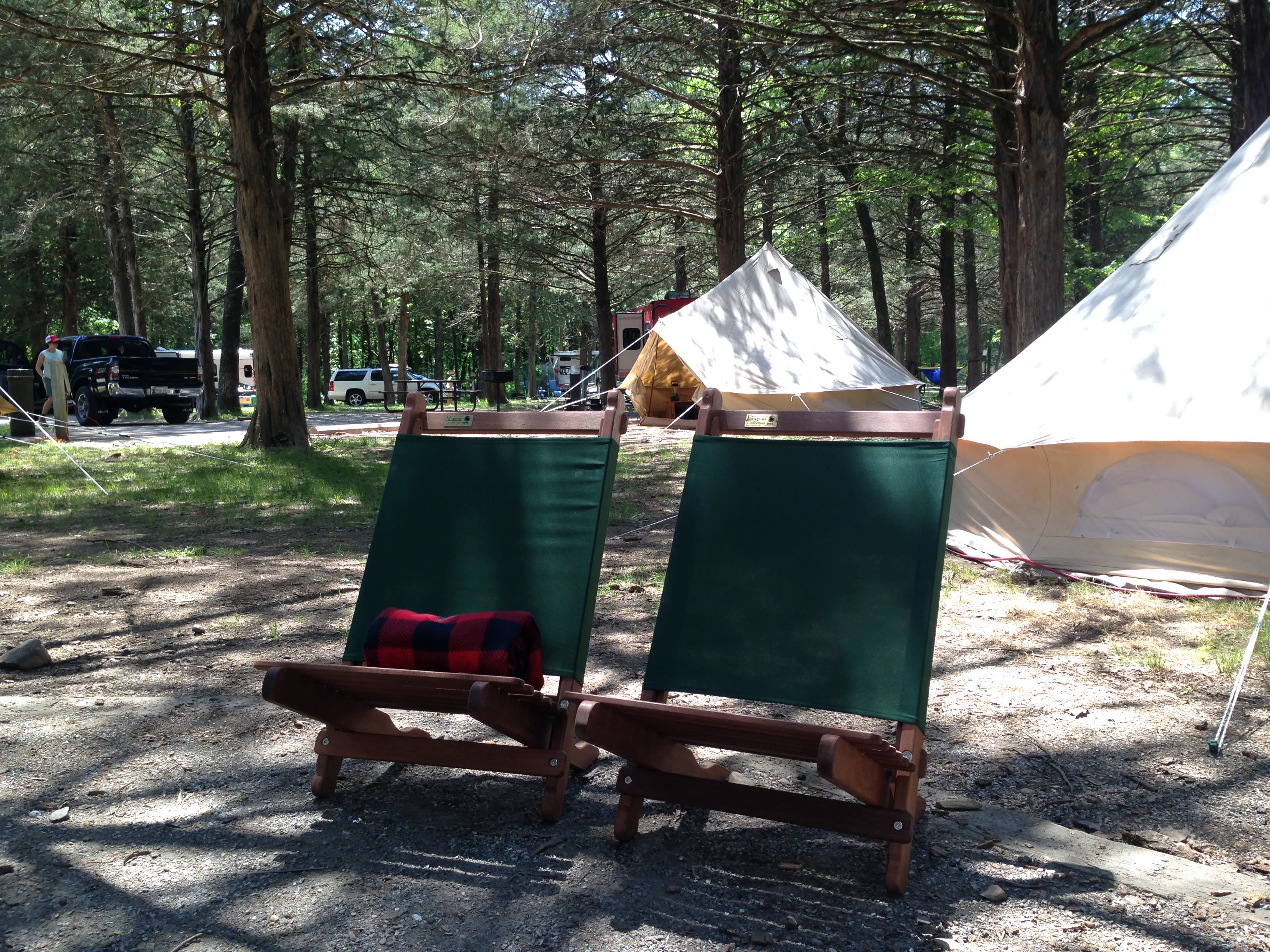 Spacious sites at one of the RV campgrounds. 