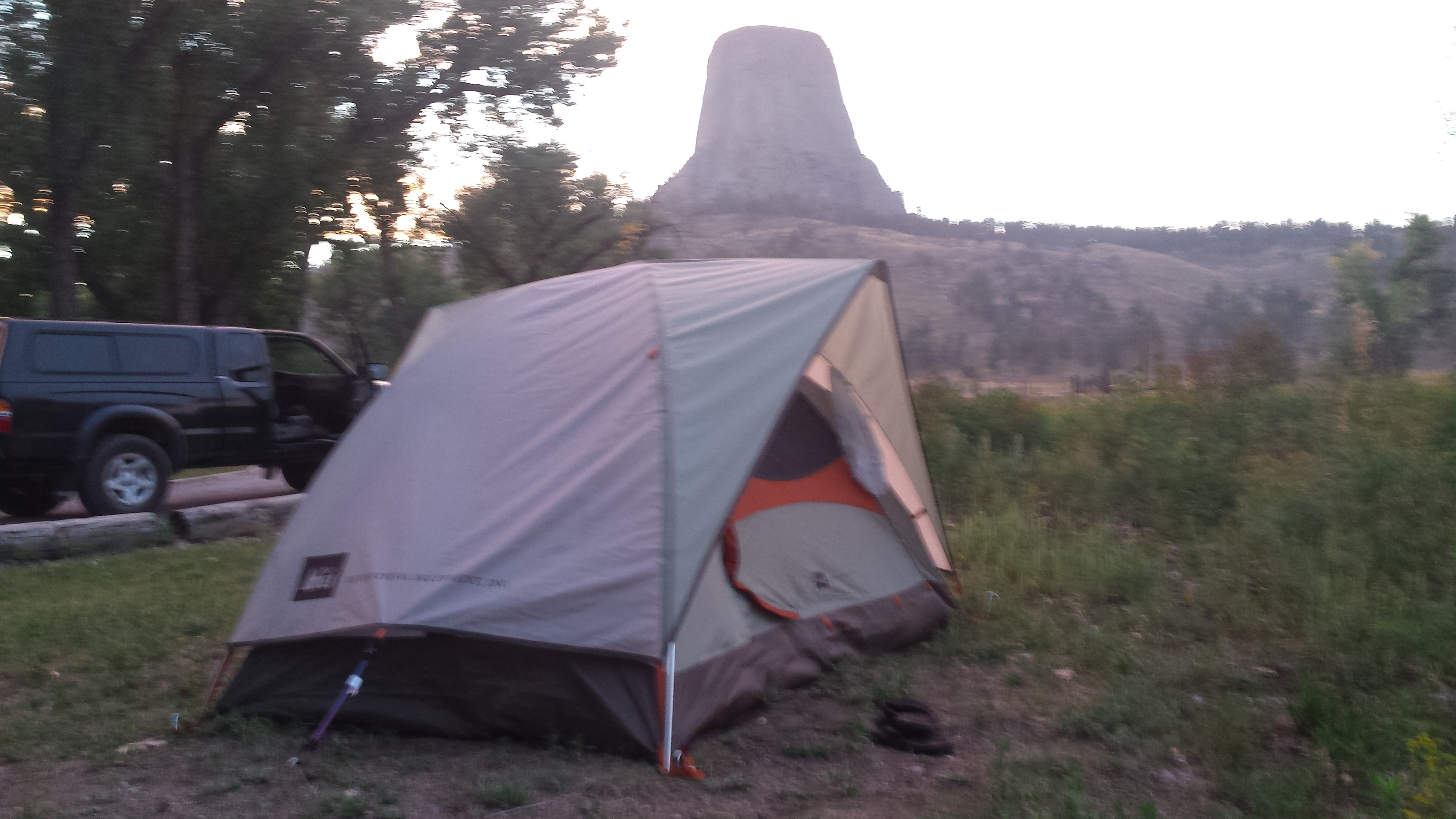 View of the Tower and the sound of the Belle Fourche River nearby.