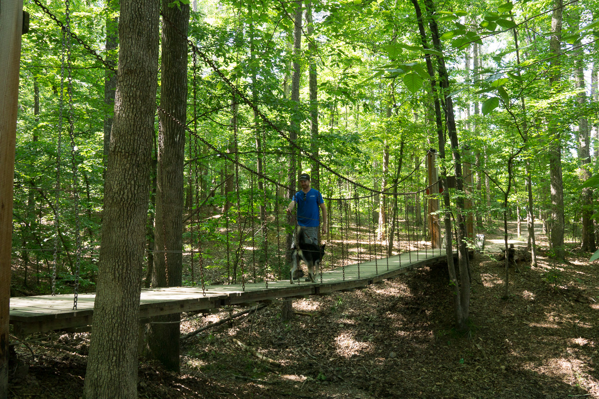 Hiking on one of the trails in Lake Catherine State Park off of the campground.