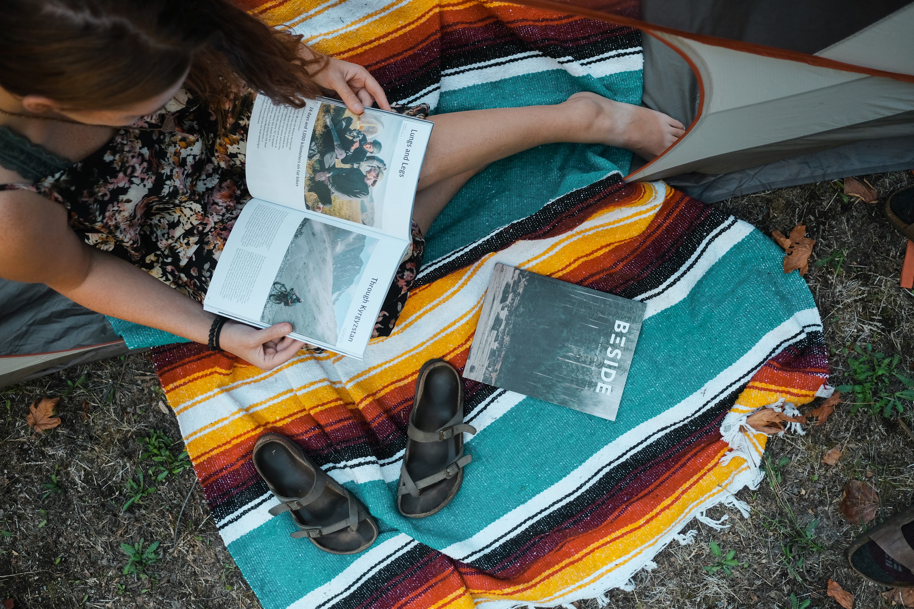 Looking over the reading options for the night. 